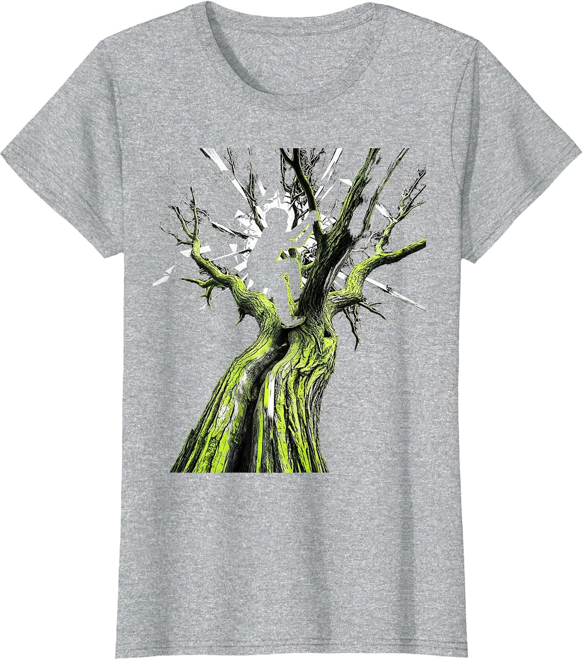 Local Boy Kid Climbing Backyard Tree Illustration T-Shirt - Heather Grey