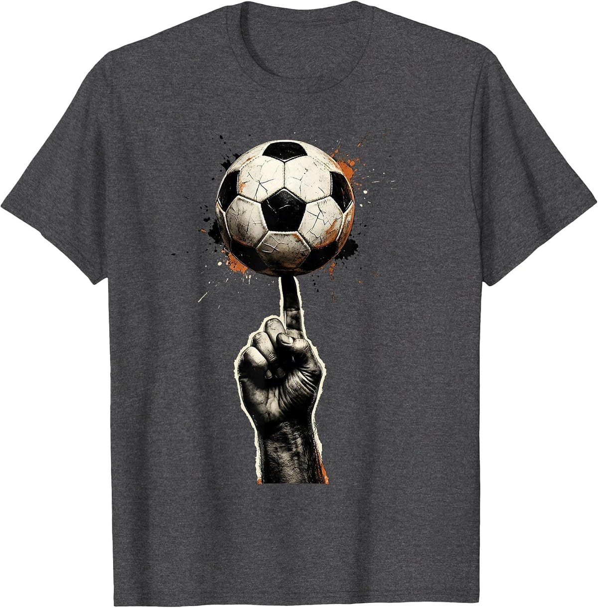 Men's Soccer Dad Ball Balancing Fingertip Graphic T-Shirt - Dark Heather Grey
