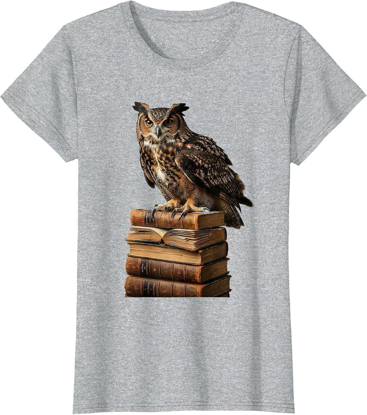 Women's Owl on Books Reading Is My Favorite Sport T-Shirt - Heather Grey