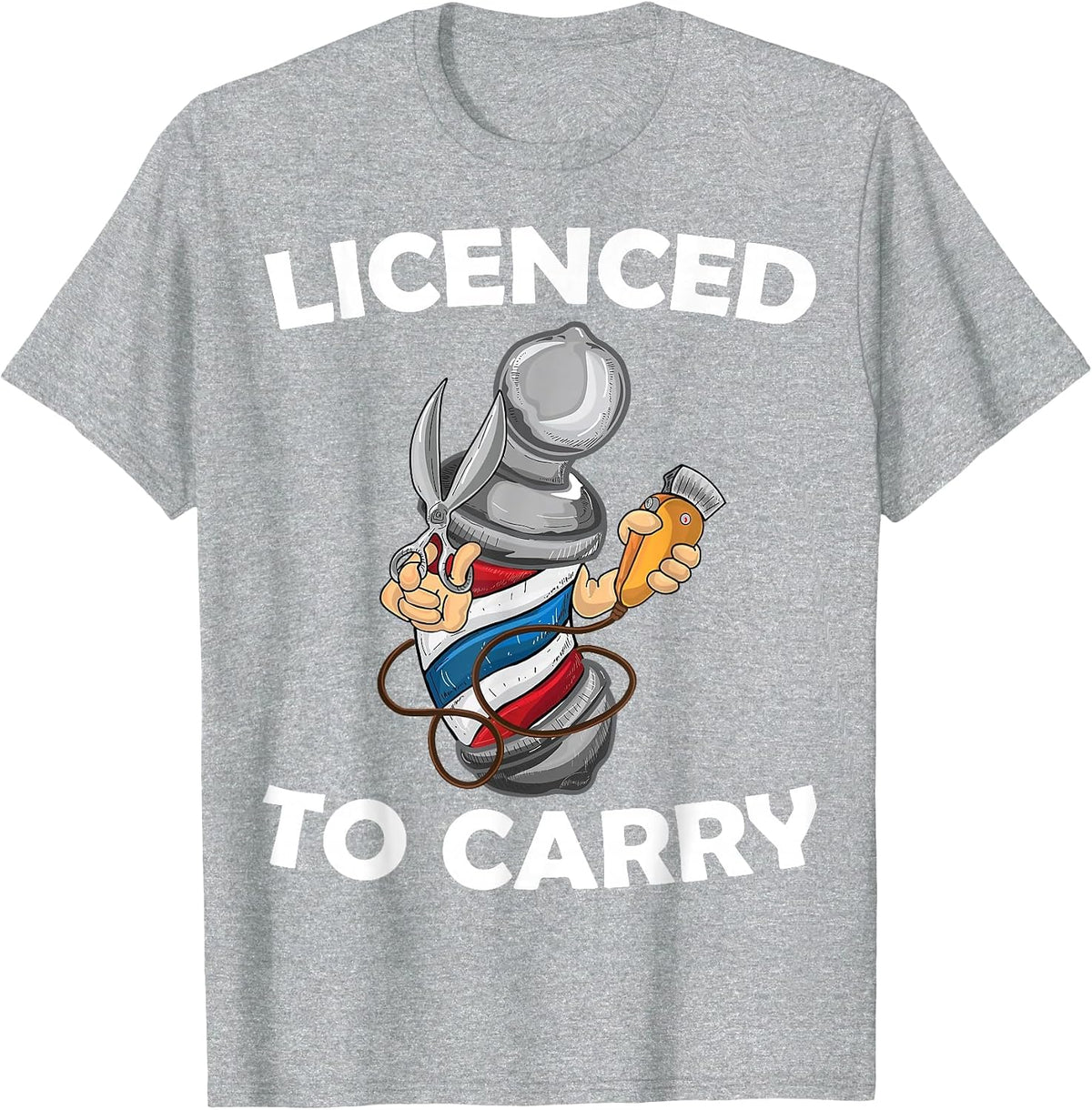 Funny Barber Design for Men Hair Stylist Barbershop Lovers T-Shirt - Heather Grey