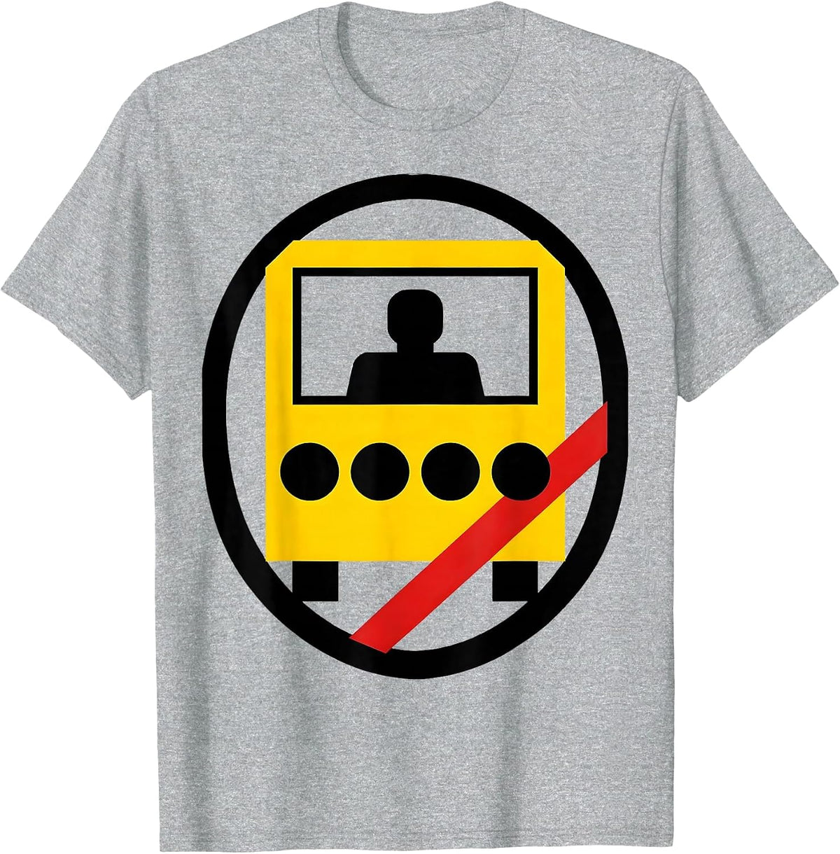 Men's School Bus Driver Shield Badge Modernist Driver Appreciation T-Shirt - Heather Grey