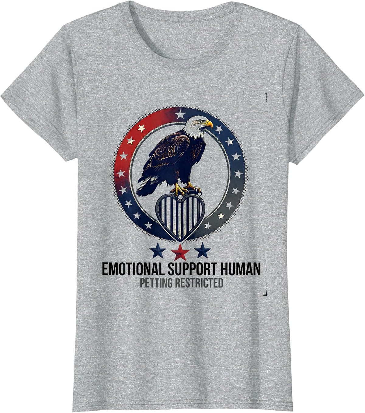 Emotional Support Human Petting Restricted Funny T-Shirt - Heather Grey