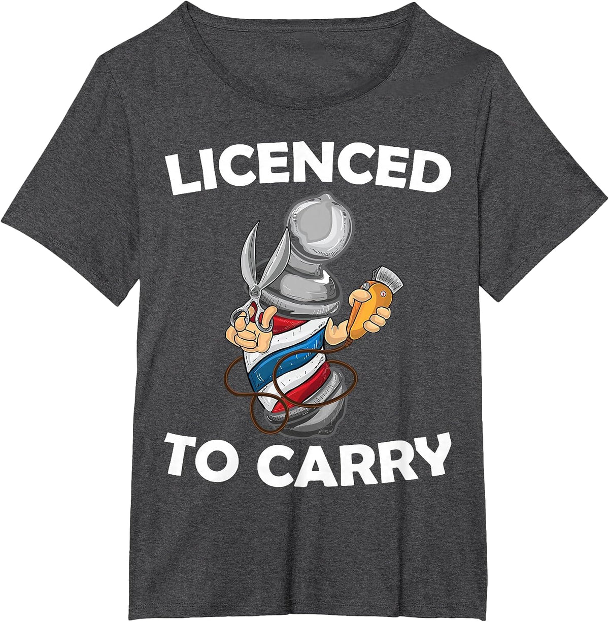 Funny Barber Design for Men Hair Stylist Barbershop Lovers T-Shirt - Dark Heather Grey