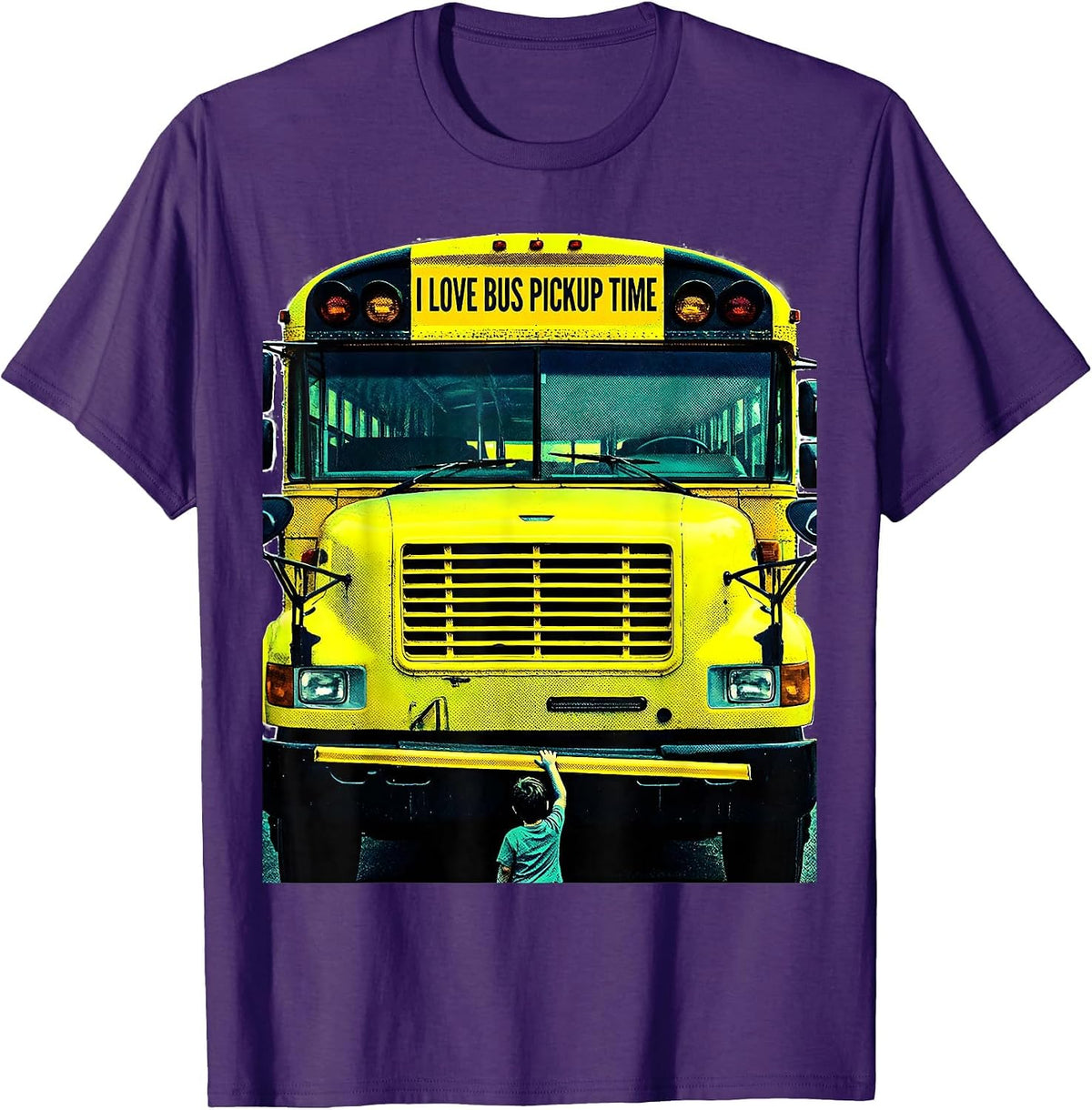Men's I Love Bus Pickup Time Funny School Bus Driver Gift T-Shirt - Purple