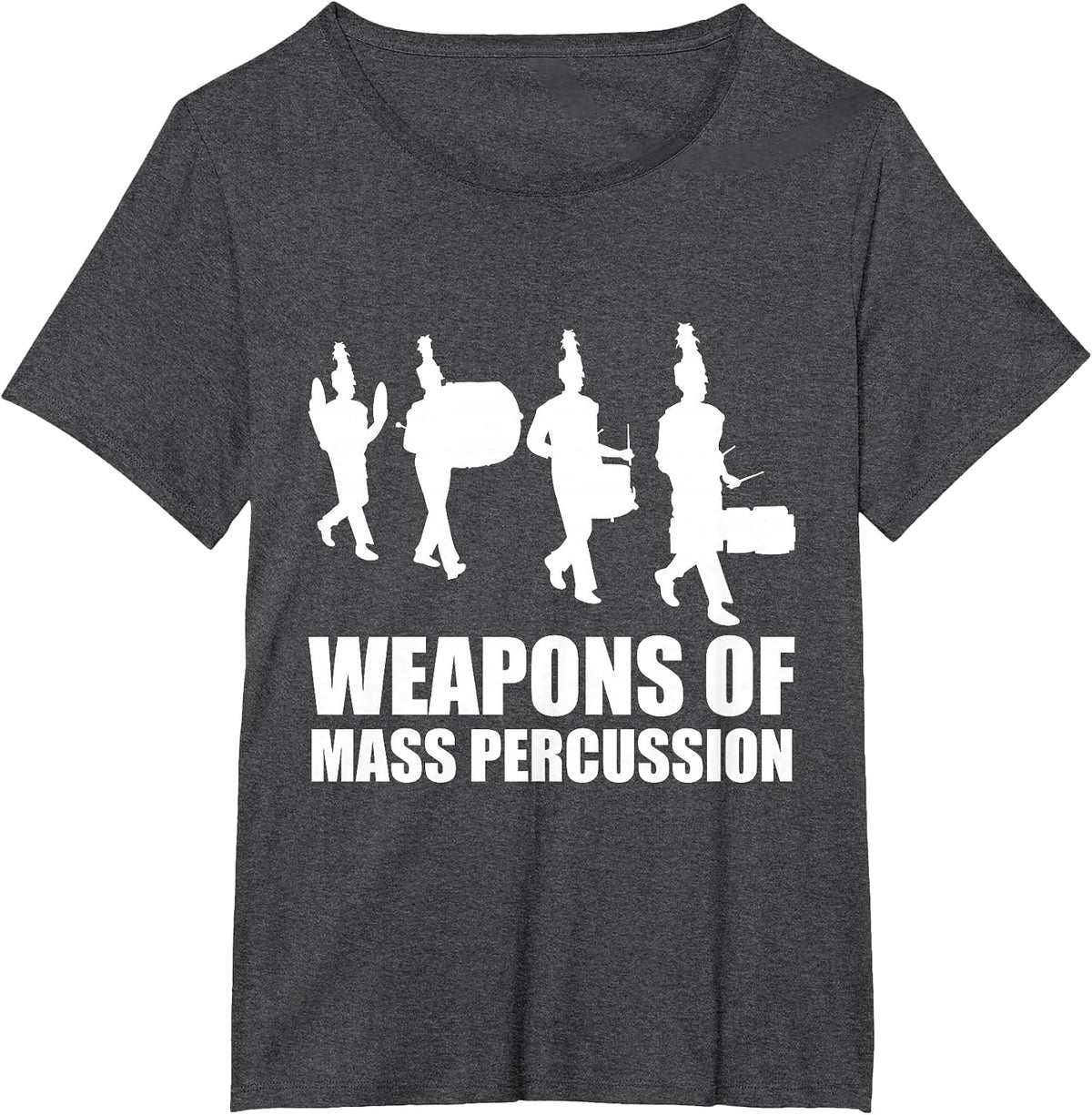Drumline Weapons of Mass Percussion Funny Drum Line Band T-Shirt - Dark Heather Grey