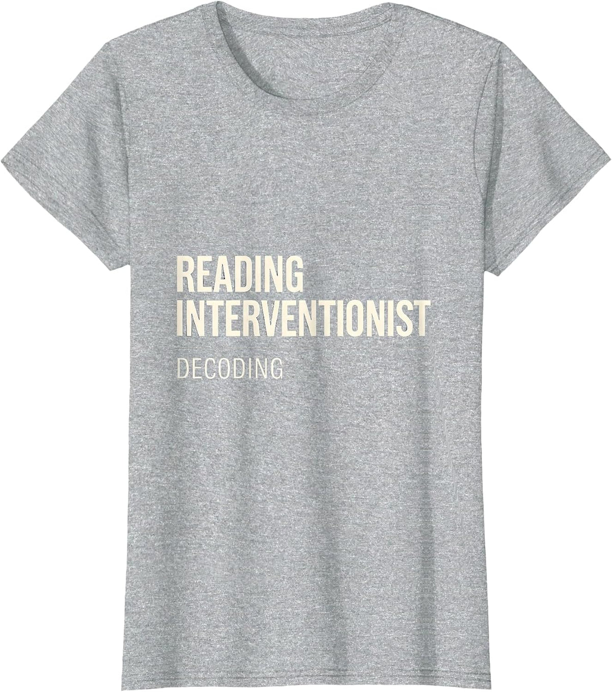 Women's Reading Interventionist Decoding Minimalist Teacher Literacy T-Shirt - Heather Grey