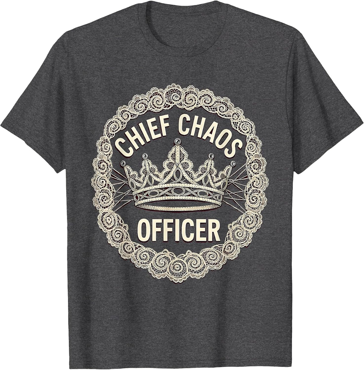 Men's Chief Chaos Officer Chaos Coordinator Design T-Shirt - Dark Heather Grey