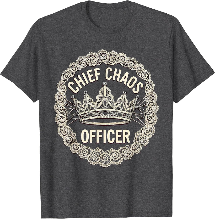 Men's Chief Chaos Officer Chaos Coordinator Design T-Shirt - Dark Heather Grey
