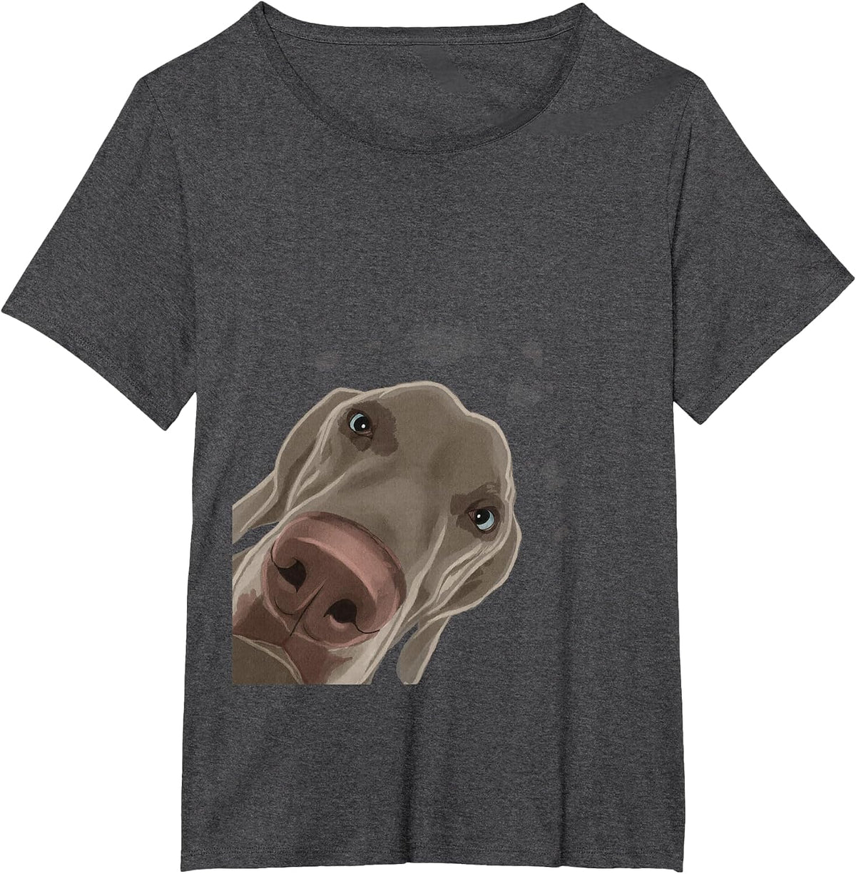 Funny Curious Dog Weimaraner T-Shirt - Dark Heather Grey