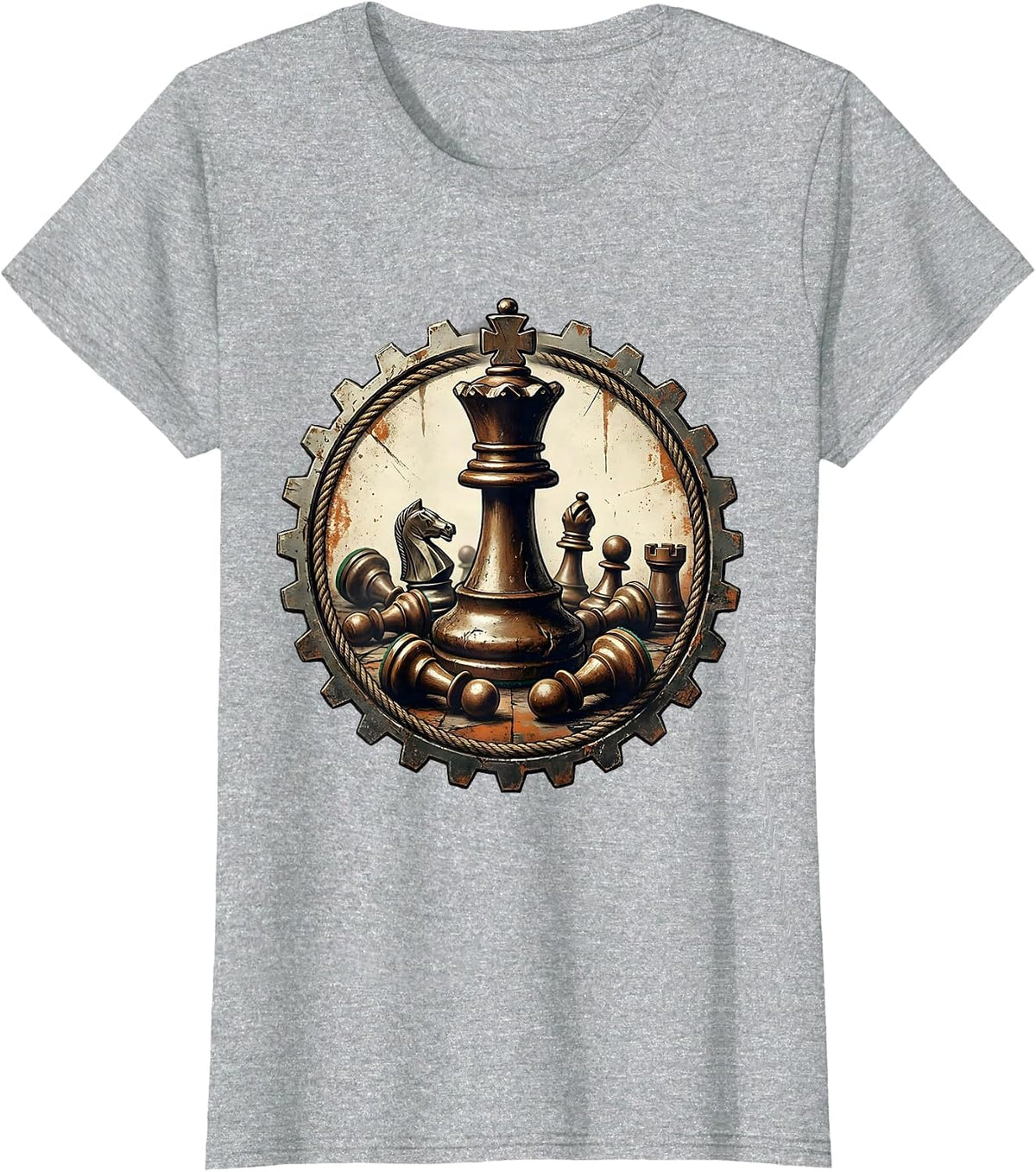 Women's Chaos Coordinator Chess King Graphic T-Shirt - Heather Grey