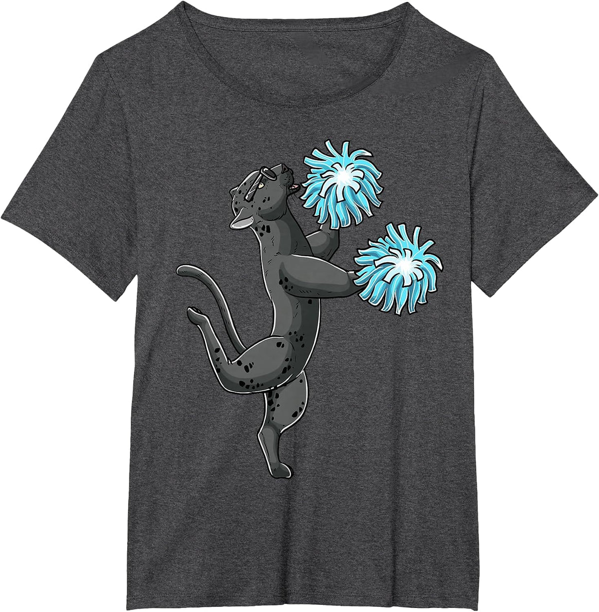 Cheerleading Panther Cheerleader Cheer Flyer T-Shirt - Dark Heather Grey