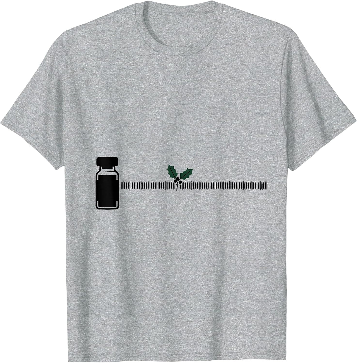 Men's Prescription Vial Tally Tick Funny Pharmacy Tech Christmas T-Shirt - Heather Grey