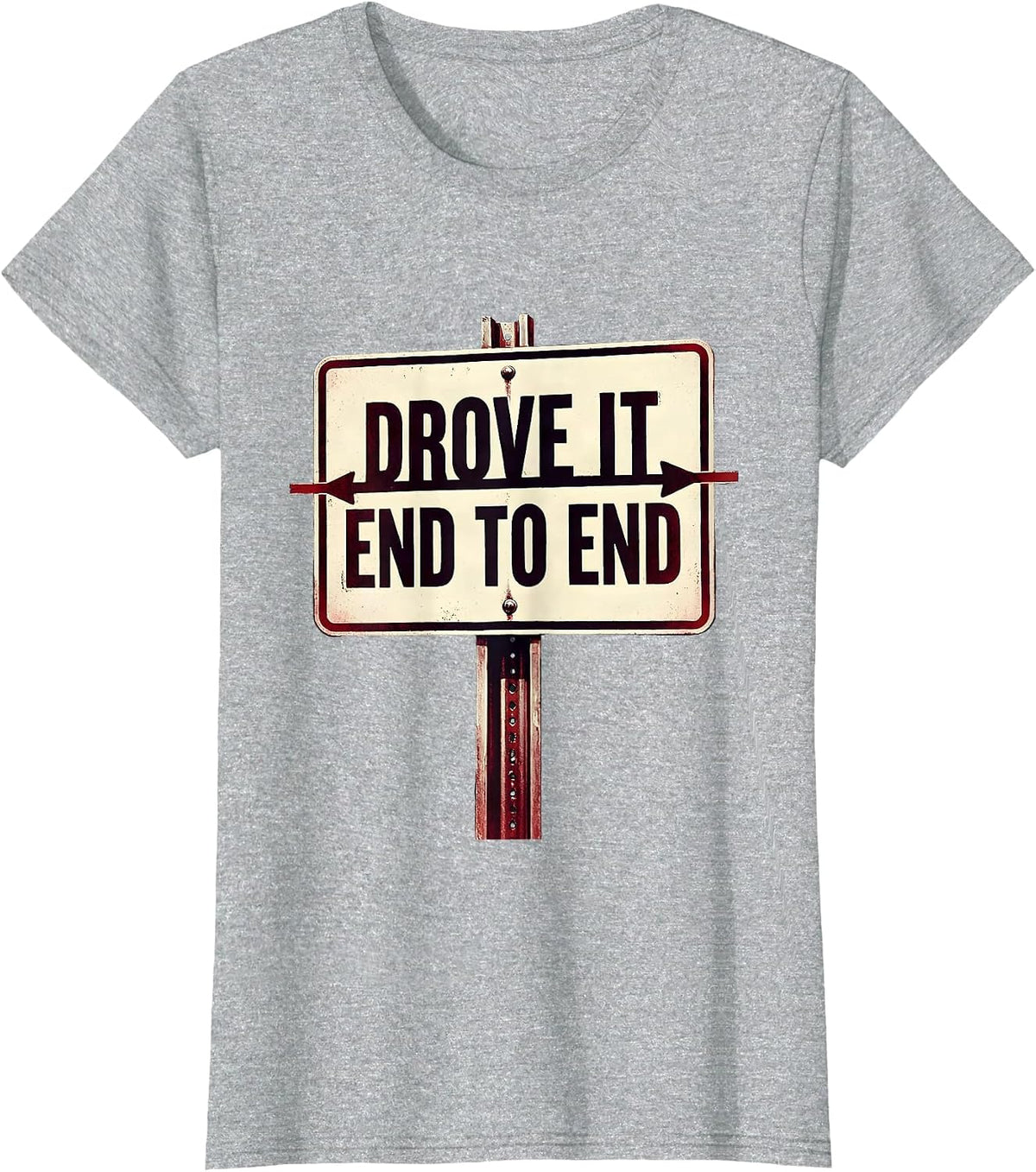 Women's Drove It End To End Stenciled Road Trip Centennial Keepsake T-Shirt - Heather Grey