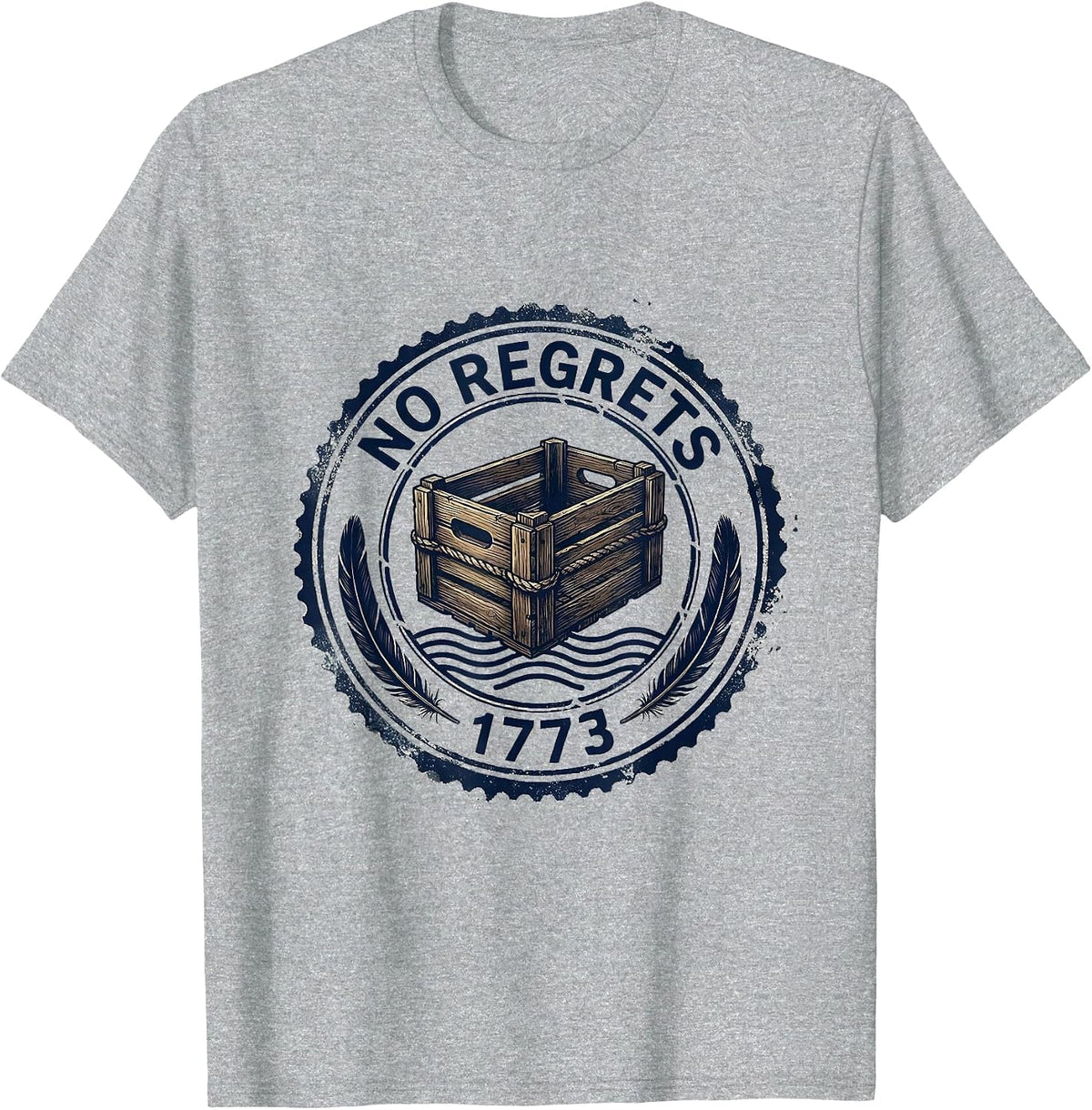 Men's No Regrets 1773 Rubber Stamp Funny History Teacher 4th T-Shirt - Heather Grey