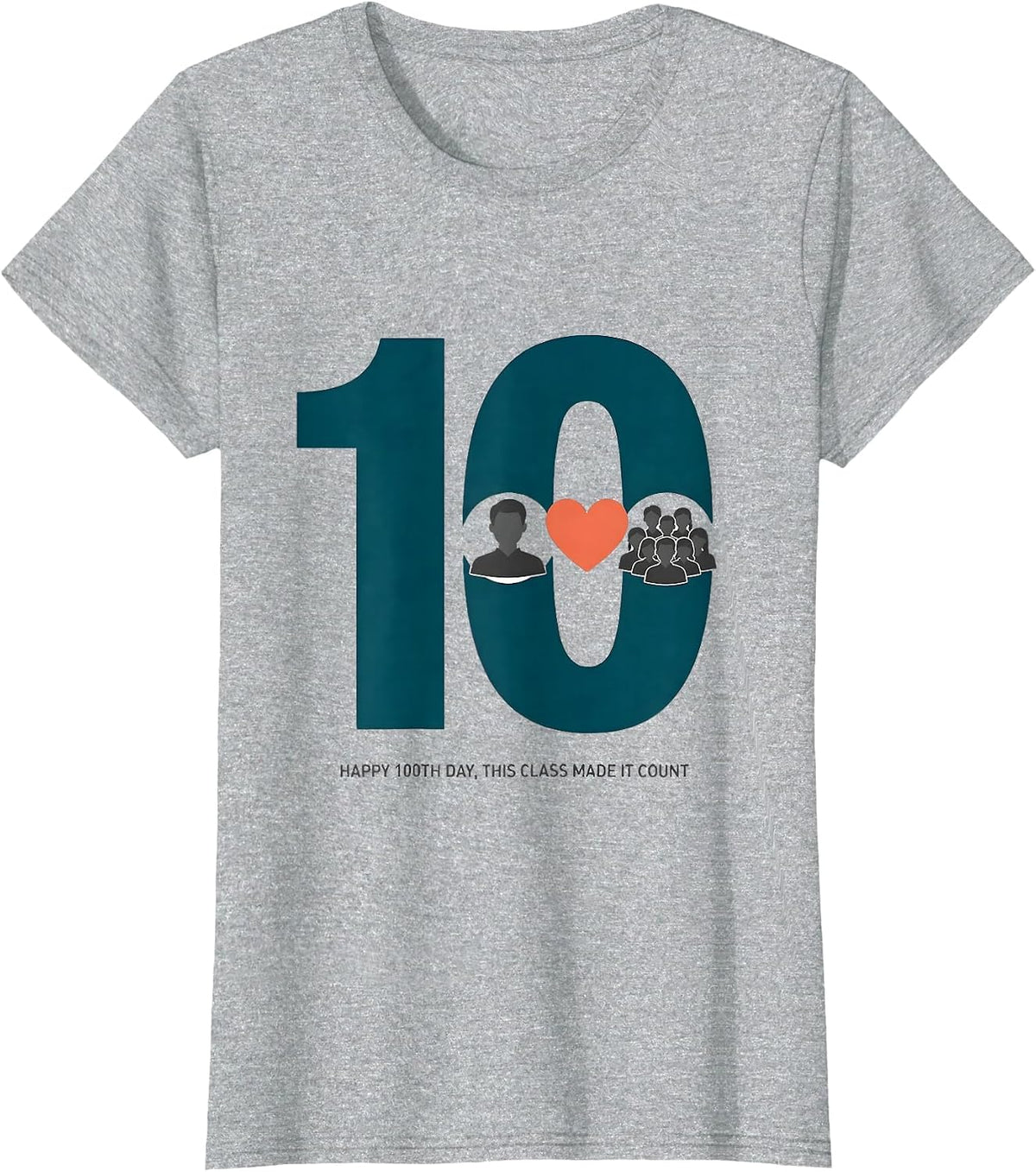 Women's Happy 100th Day, This Class Made It Count Teacher T-Shirt - Heather Grey