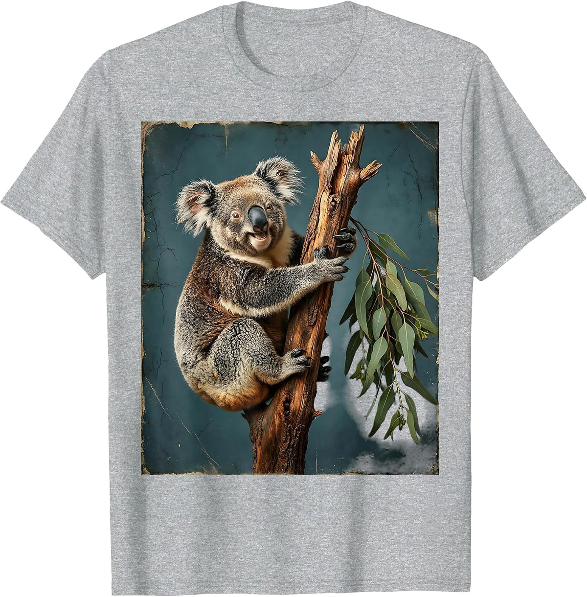 Men's Derpy Koala Hugging Wrong Tree Branch T-Shirt - Heather Grey