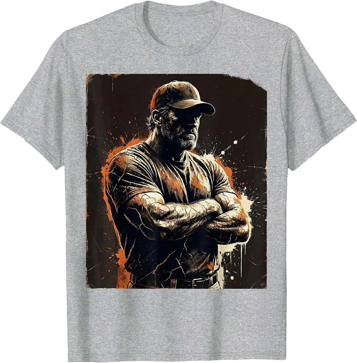 Men's Soccer Dad Arms Crossed Watching the Match T-Shirt - Heather Grey