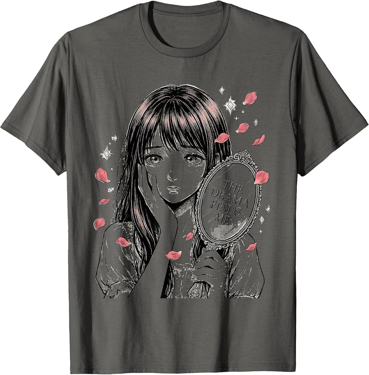 Men's A Little Dramatic The Drama Finds Me Design T-Shirt - Asphalt Grey