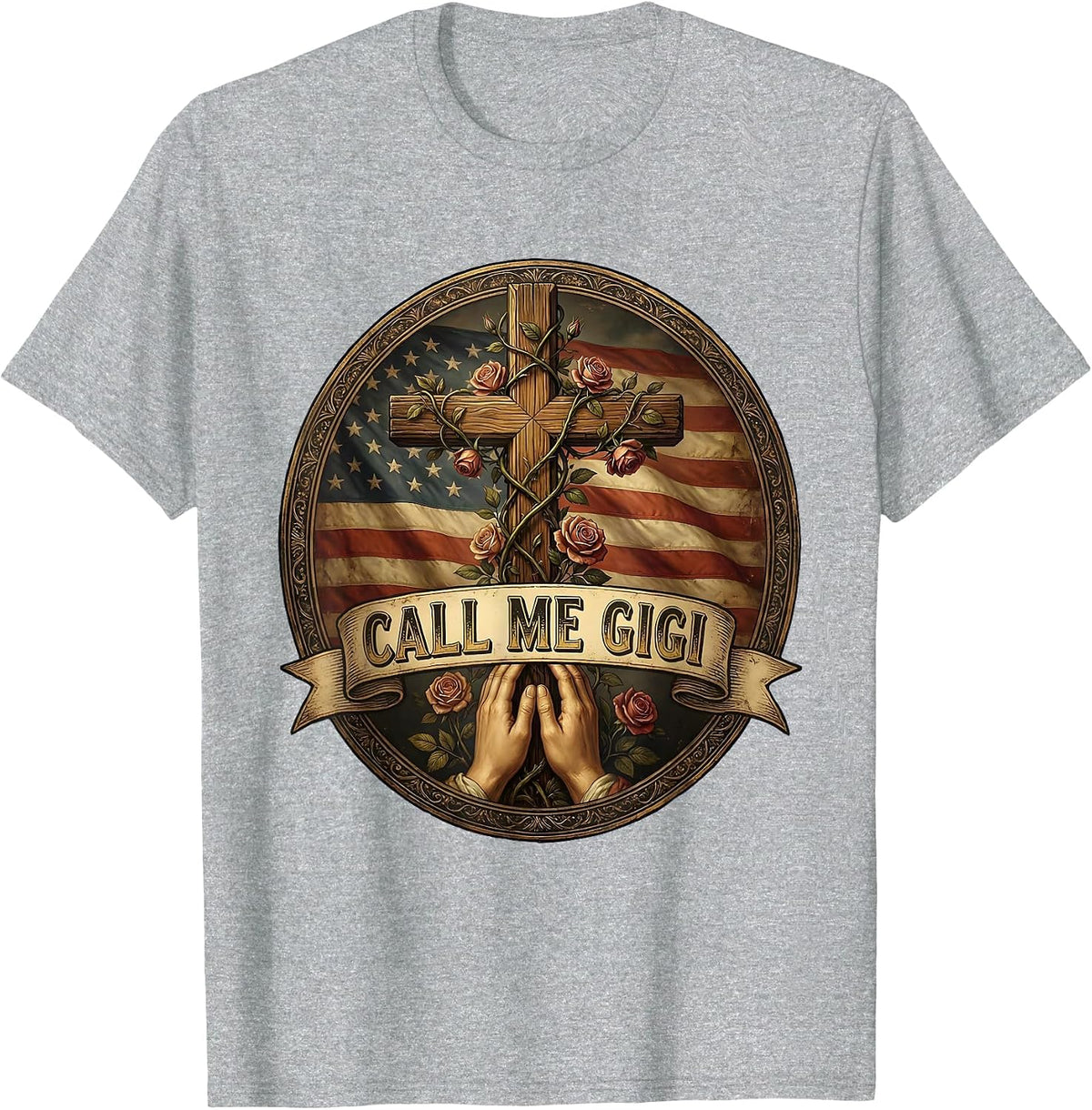 Men's Call Me Gigi Grandma Name Design T-Shirt - Heather Grey