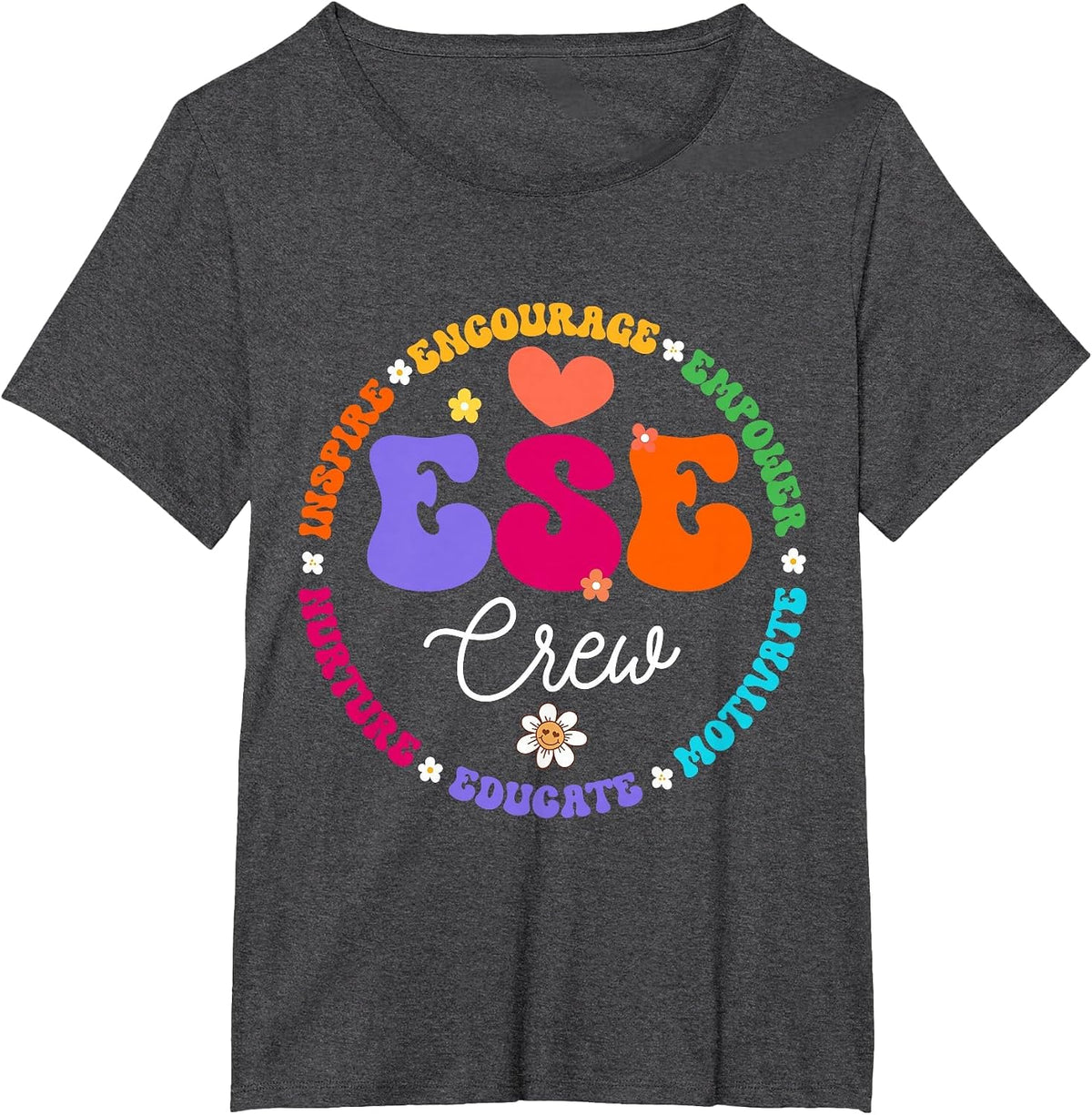 Matching First Last Day Team ESE Crew Teacher Student Tribe T-Shirt - Dark Heather Grey