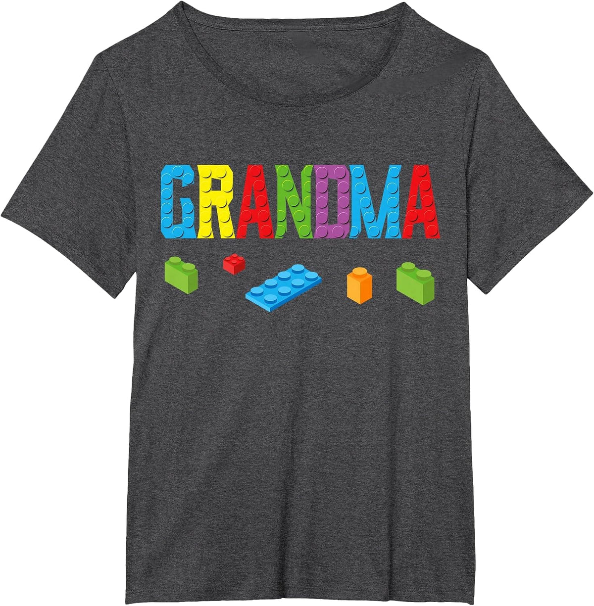 Grandma Master Builder Building Bricks Blocks Family Set T-Shirt - Dark Heather Grey