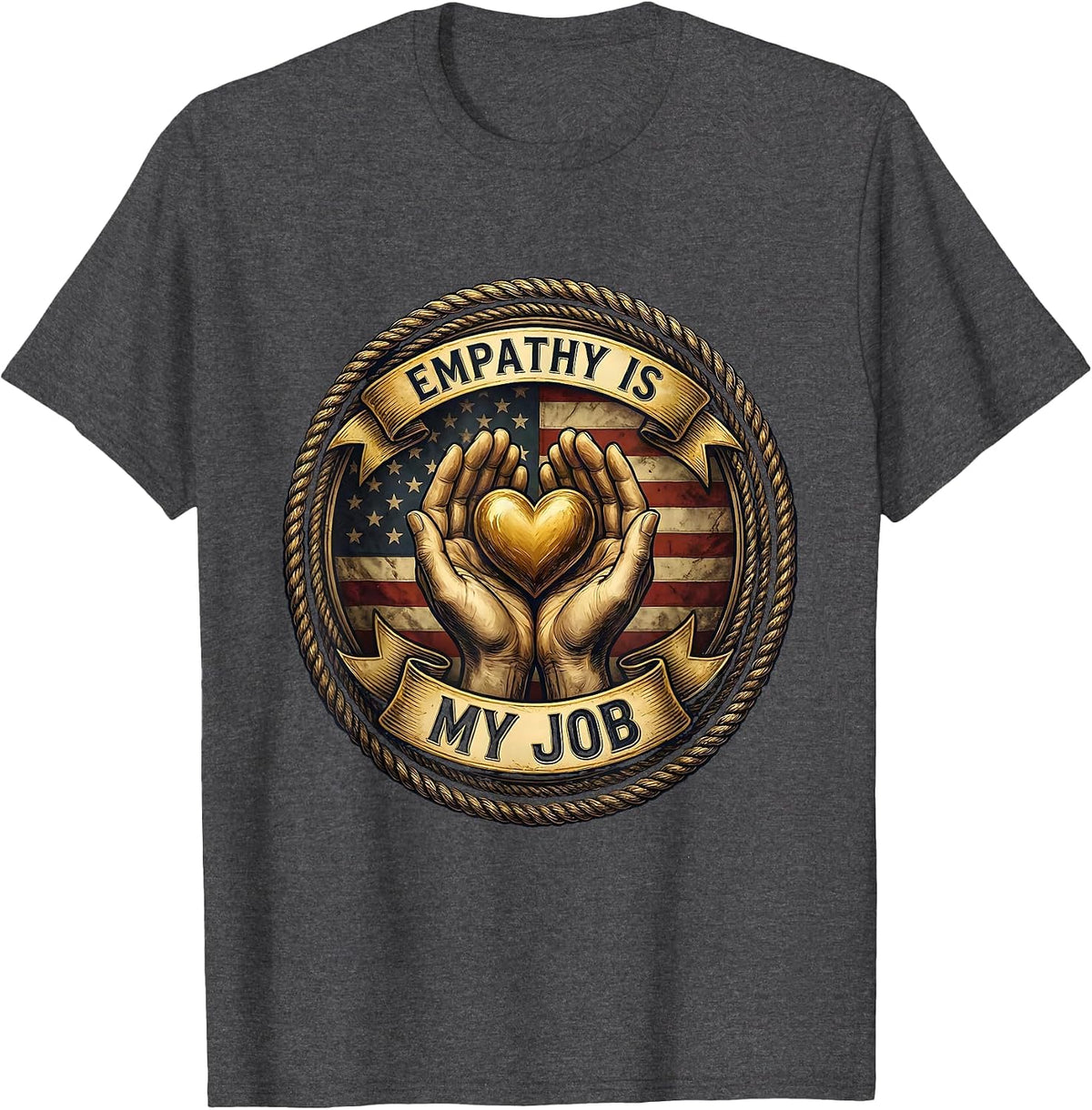 Men's Empathy Is My Job Paraprofessional Design T-Shirt - Dark Heather Grey