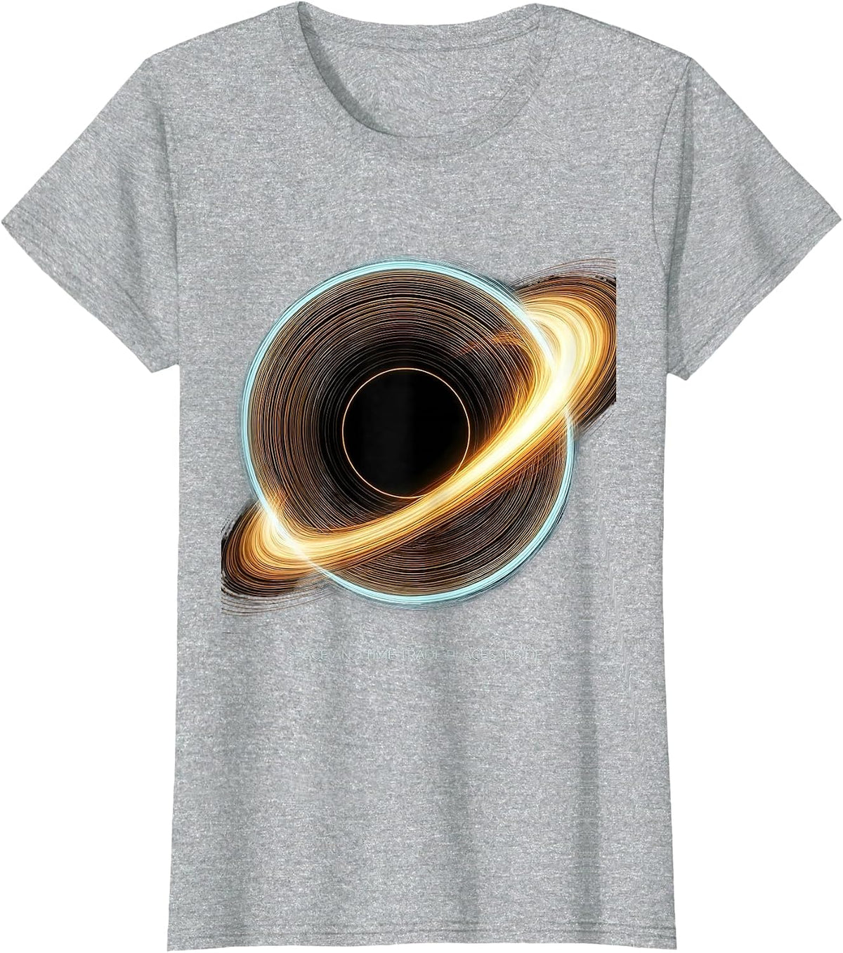 Women's Space And Time Trade Places Inside Black Hole Physics T-Shirt - Heather Grey