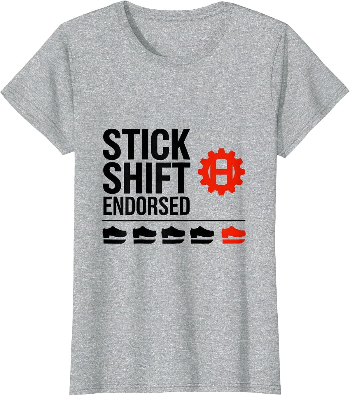 Stick Shift Endorsed Swiss International Car Guy Mechanic T-Shirt - Heather Grey