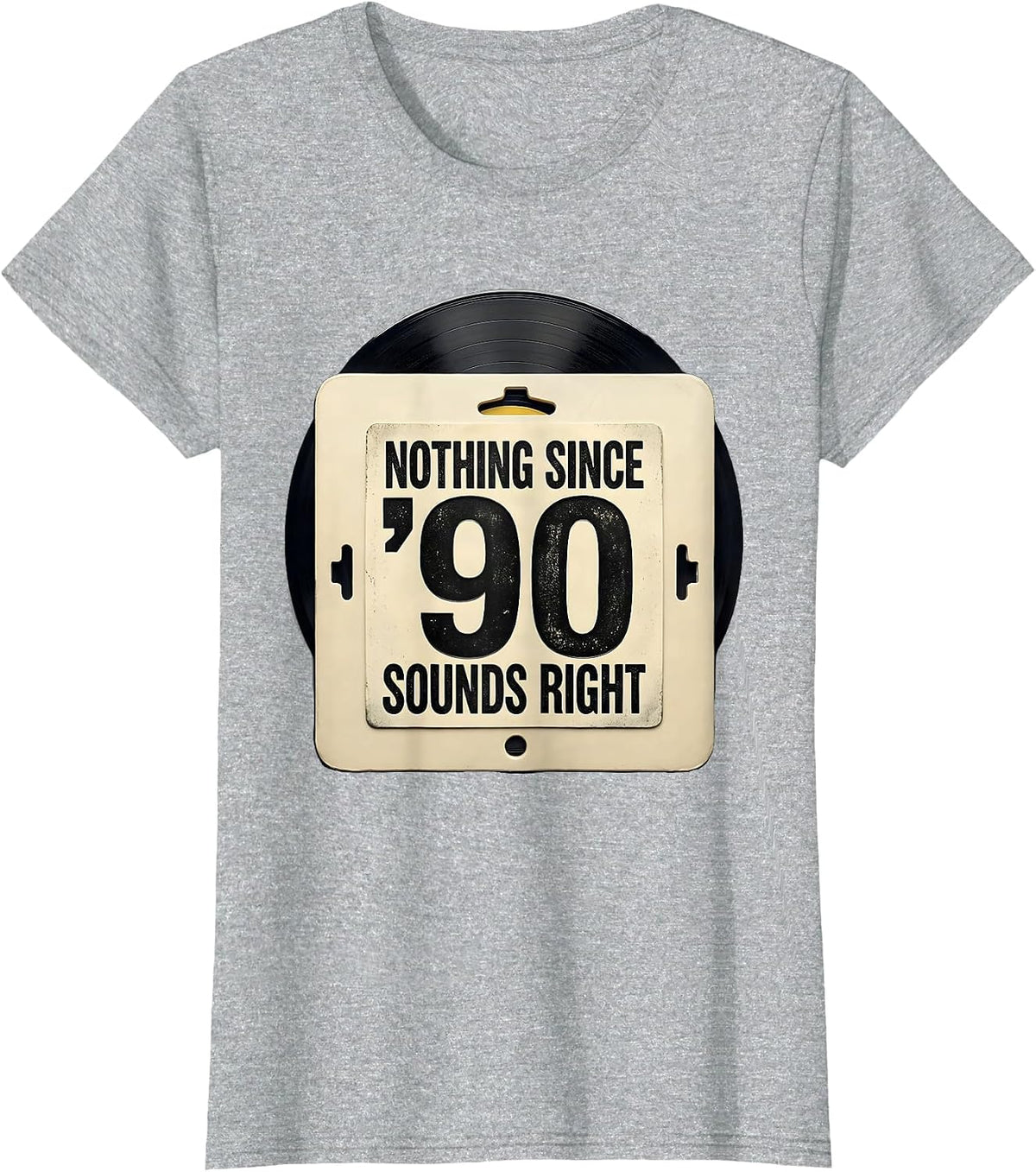 Women's Nothing Since '90 Sounds Right Vintage Hip Hop Rap Lyric T-Shirt - Heather Grey