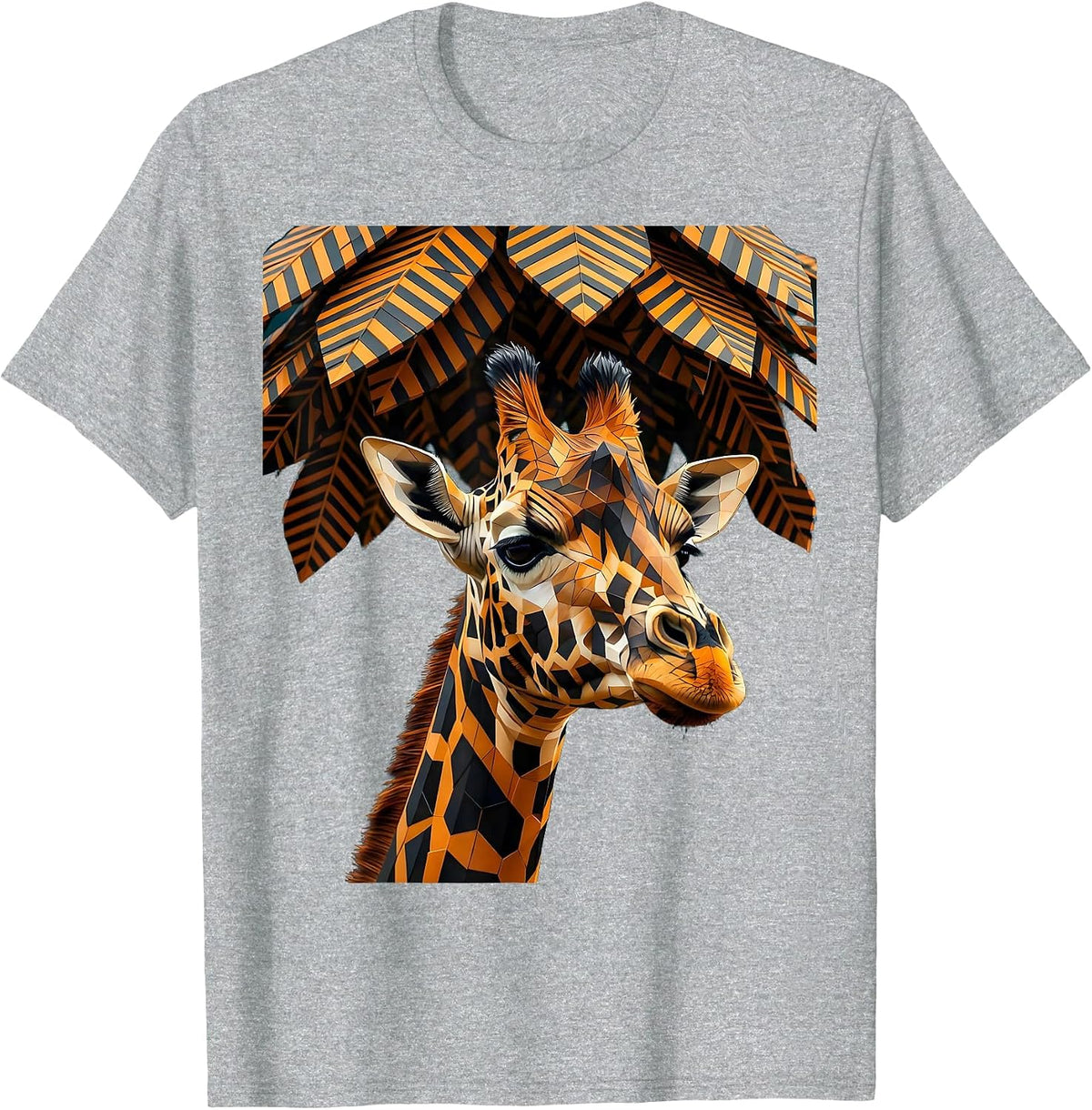 Men's Giraffe Rising Through the Jungle Canopy T-Shirt - Heather Grey