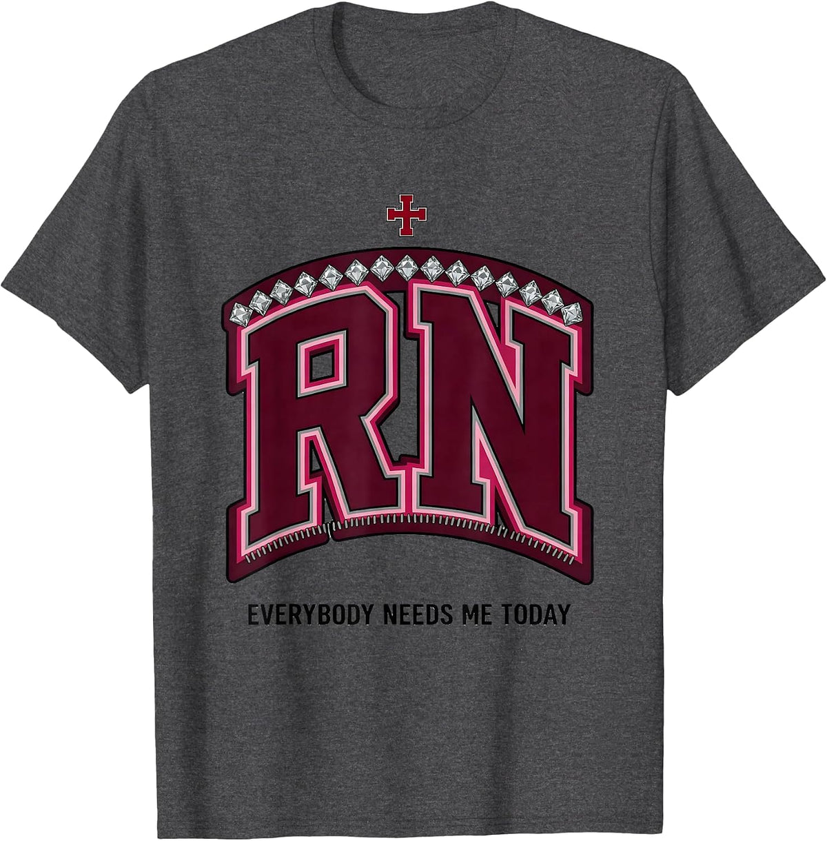 Everybody Needs Me Today School Nurse Design T-Shirt - Dark Heather Grey