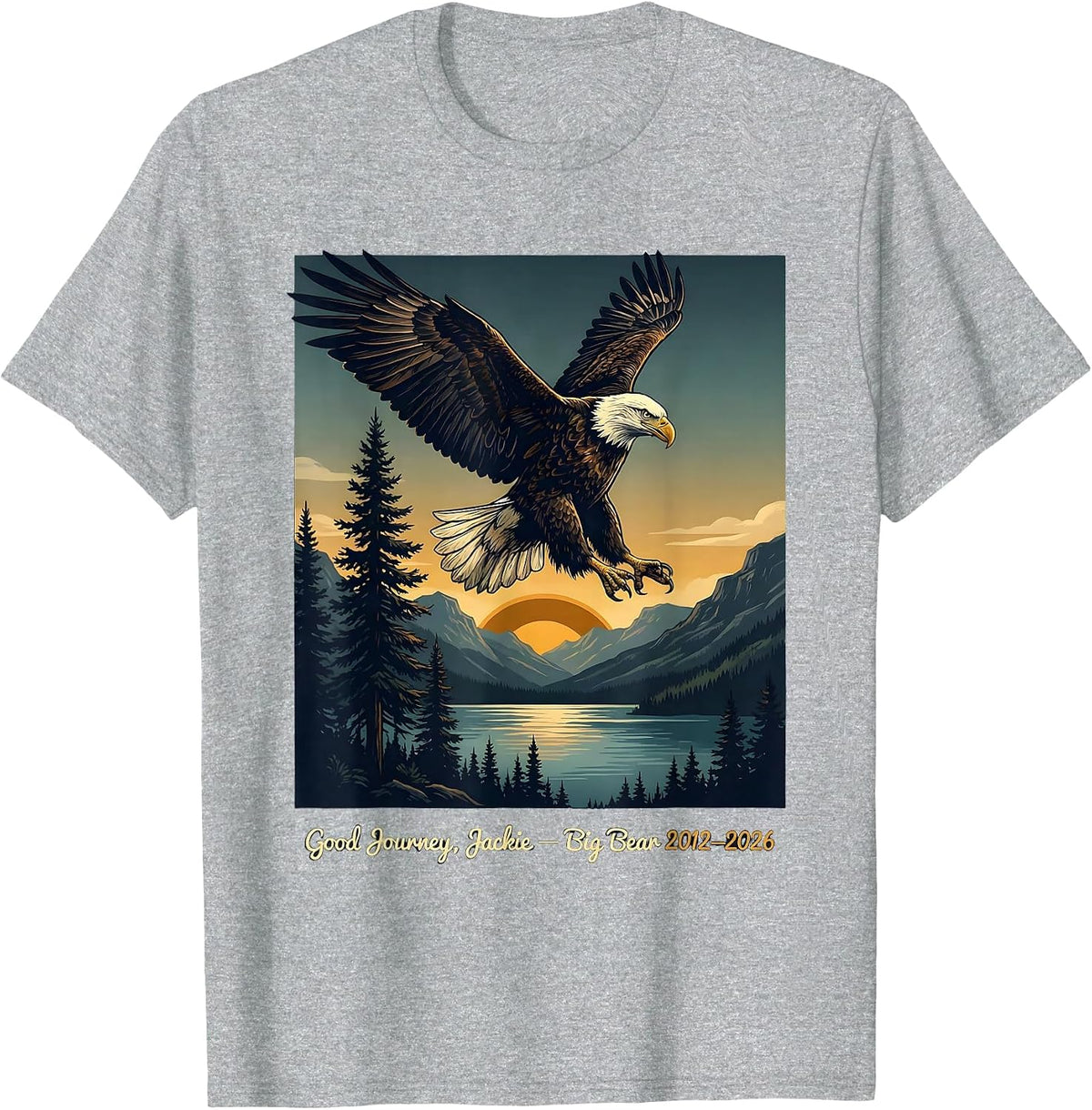 Men's Good Journey, Jackie — Big Bear 2012–2026 Memorial Tribute T-Shirt - Heather Grey