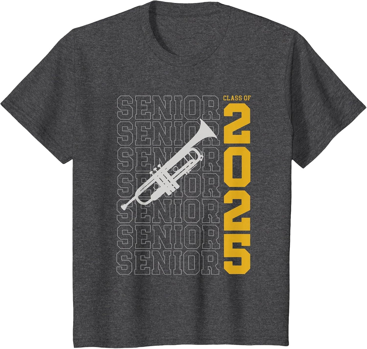 Class of 2025 Senior Trumpet for Trumpet Player T-Shirt - Dark Heather Grey