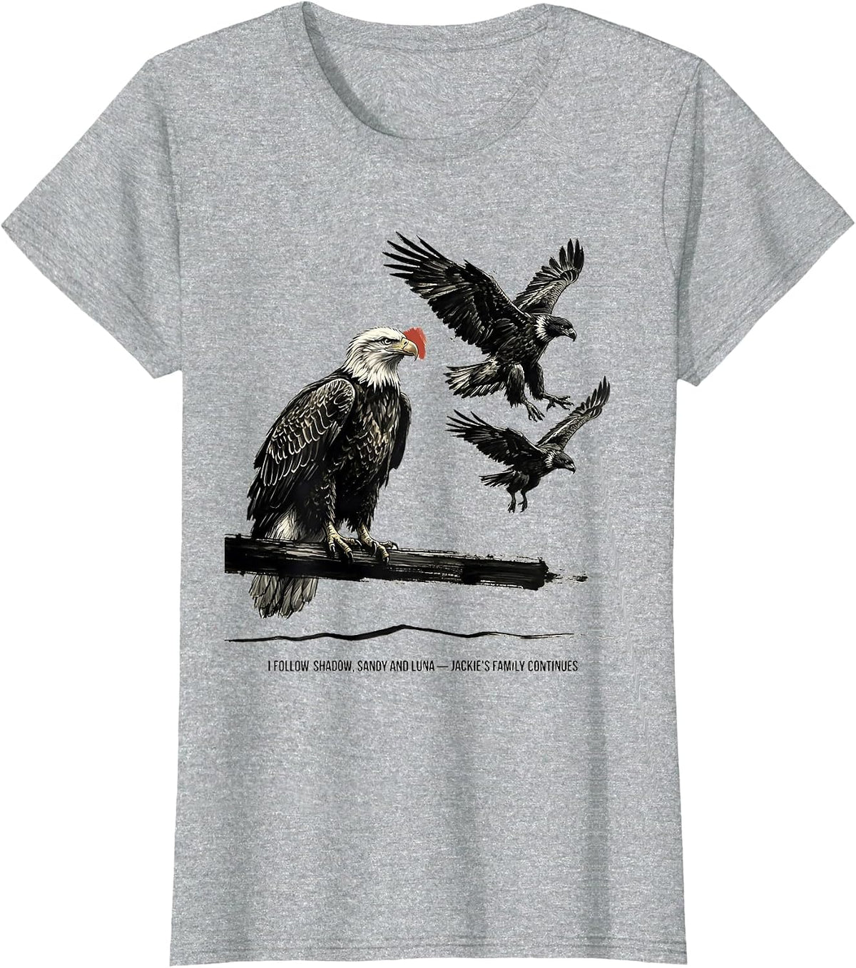 I Follow Shadow, Sandy And Luna — Jackie’s Family Continues T-Shirt - Heather Grey