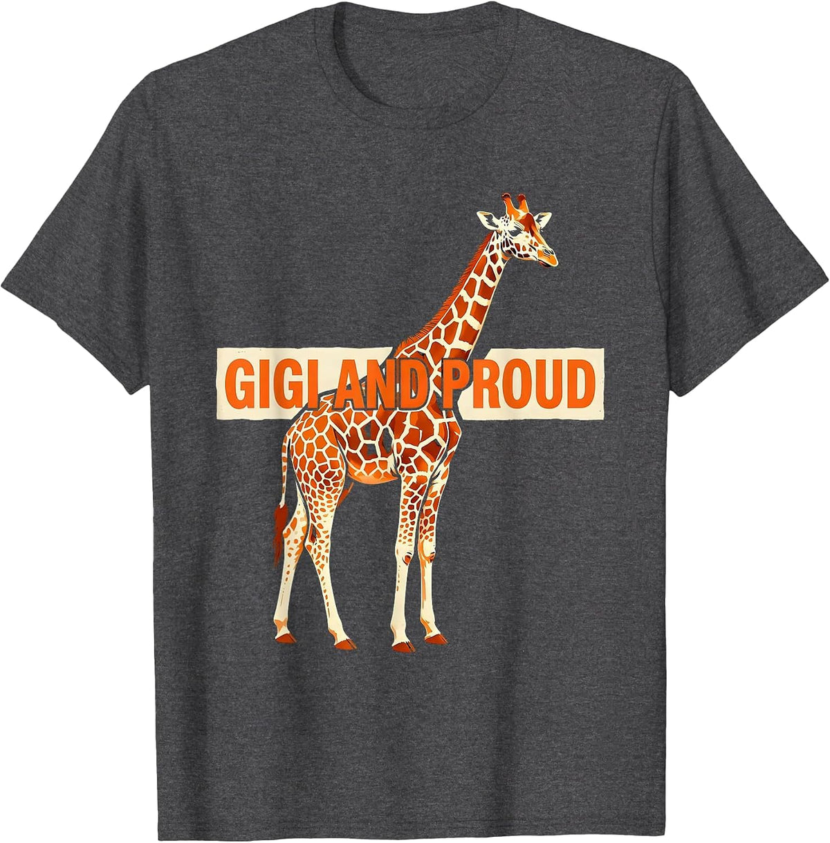 Men's Gigi and Proud Grandma Pride Design T-Shirt - Dark Heather Grey
