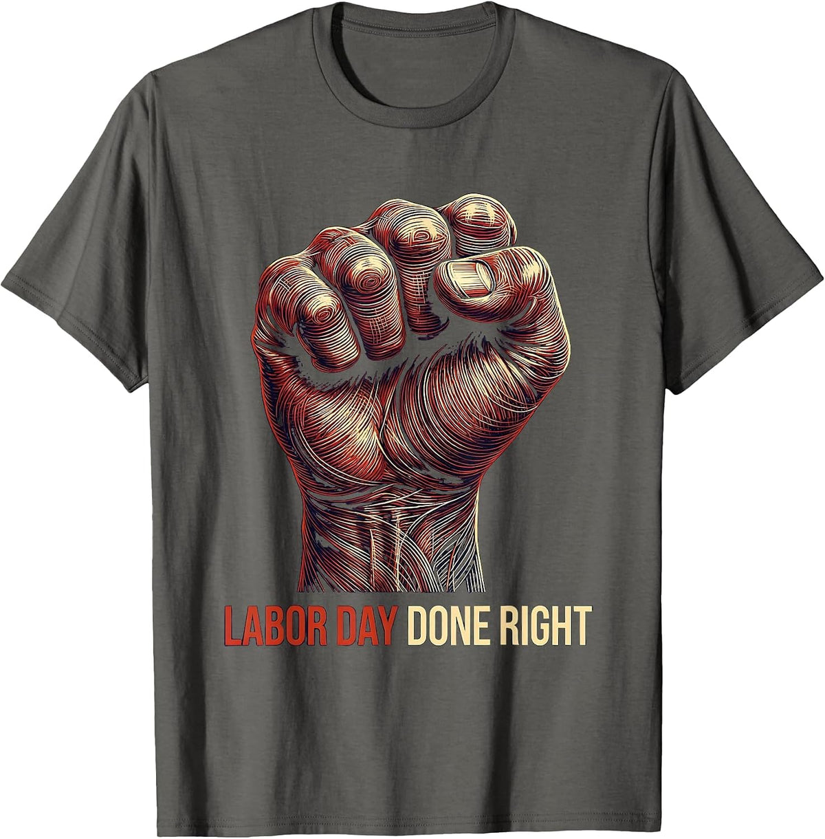 Labor Day Done Right Festive Celebration Design T-Shirt - Asphalt Grey