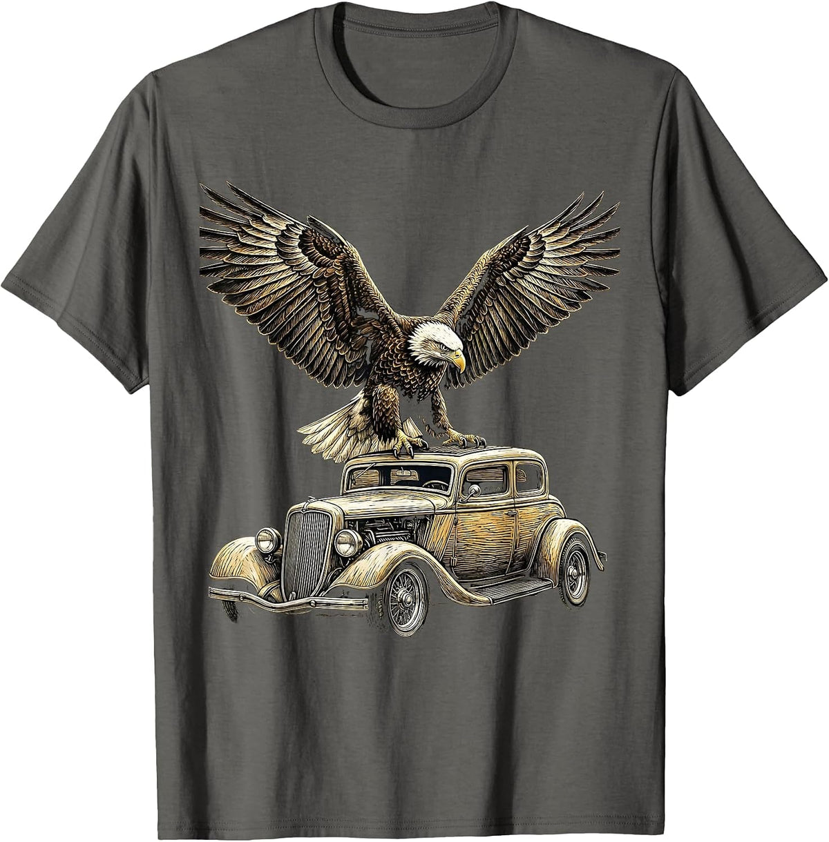 Men's Valley Forge Automotive Eagle Hot Rod Graphic T-Shirt - Asphalt Grey