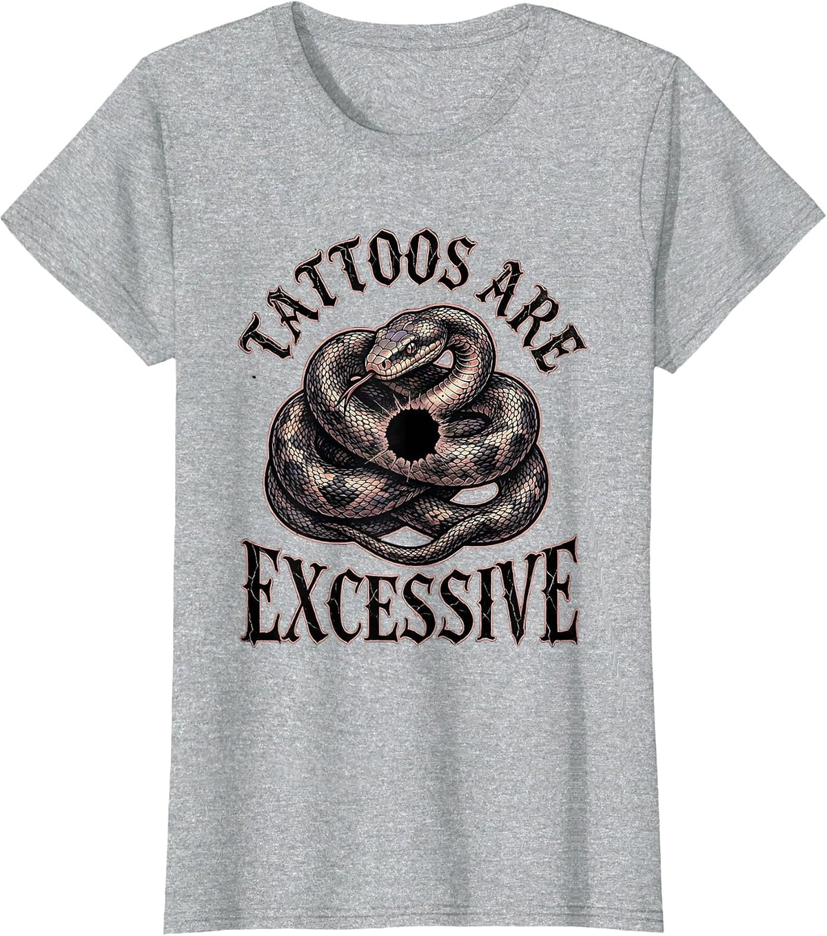 Tattoos Are Excessive Funny Anti Tattoo Sarcastic Flash Art T-Shirt - Heather Grey