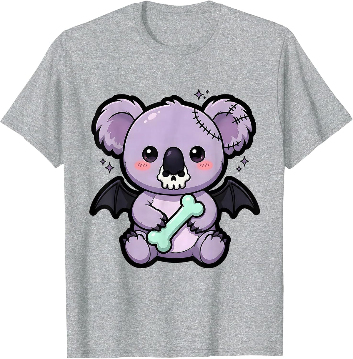 Men's Chibi Koala Pastel Goth Kawaii Creepy-Cute T-Shirt - Heather Grey