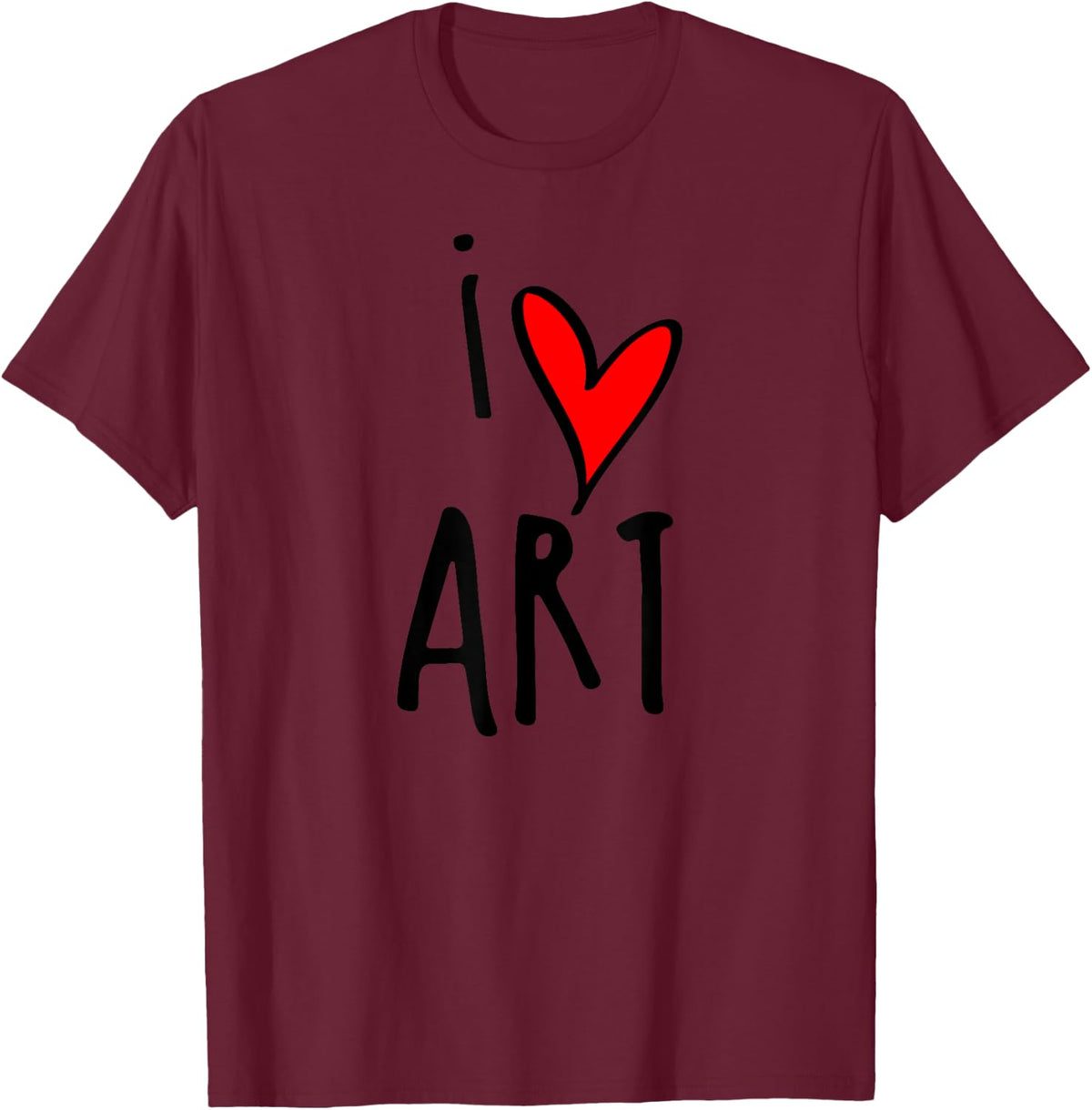 I Love Art T-Shirt T-Shirt - Burgundy