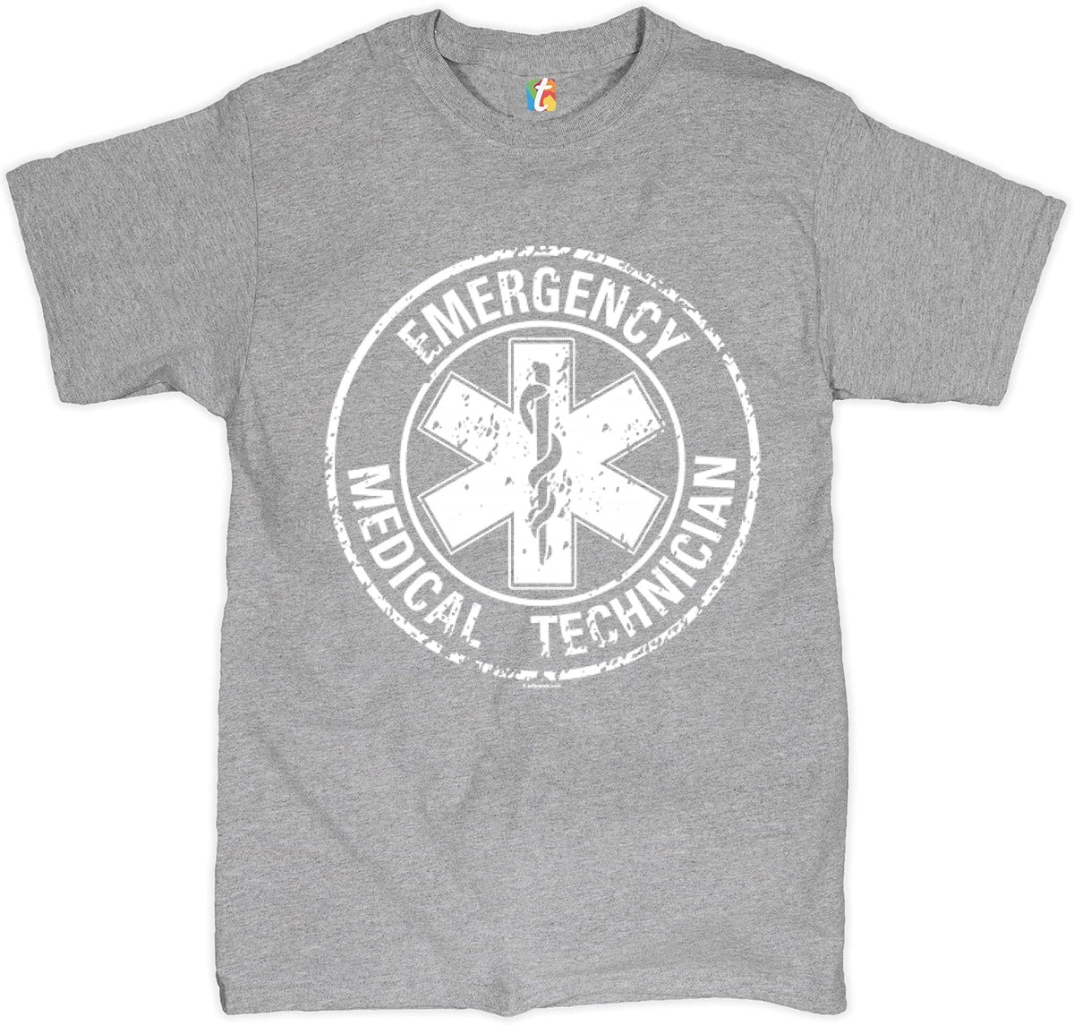 Emergency Medical Technician T-Shirt EMT Distressed Star of Life Men's Tee - Gray