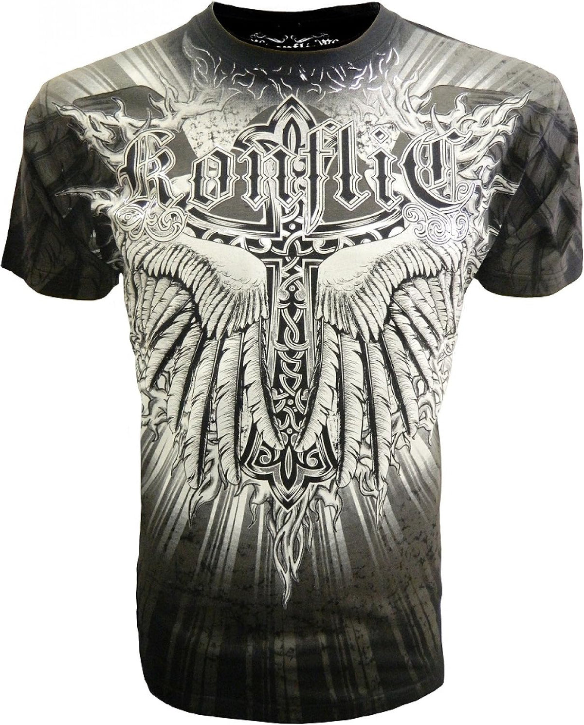 KonflicUSA Eagle Wing Desinger Graphic Men's Tee - Black