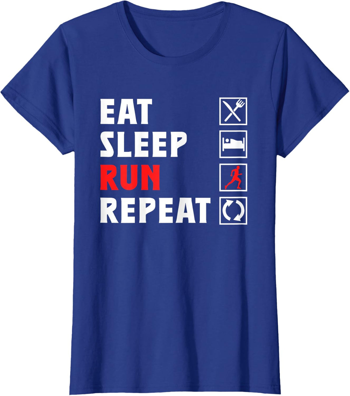 Eat Sleep Run Repeat Jogging Running Runner Jogging Running T-Shirt - Royal Blue