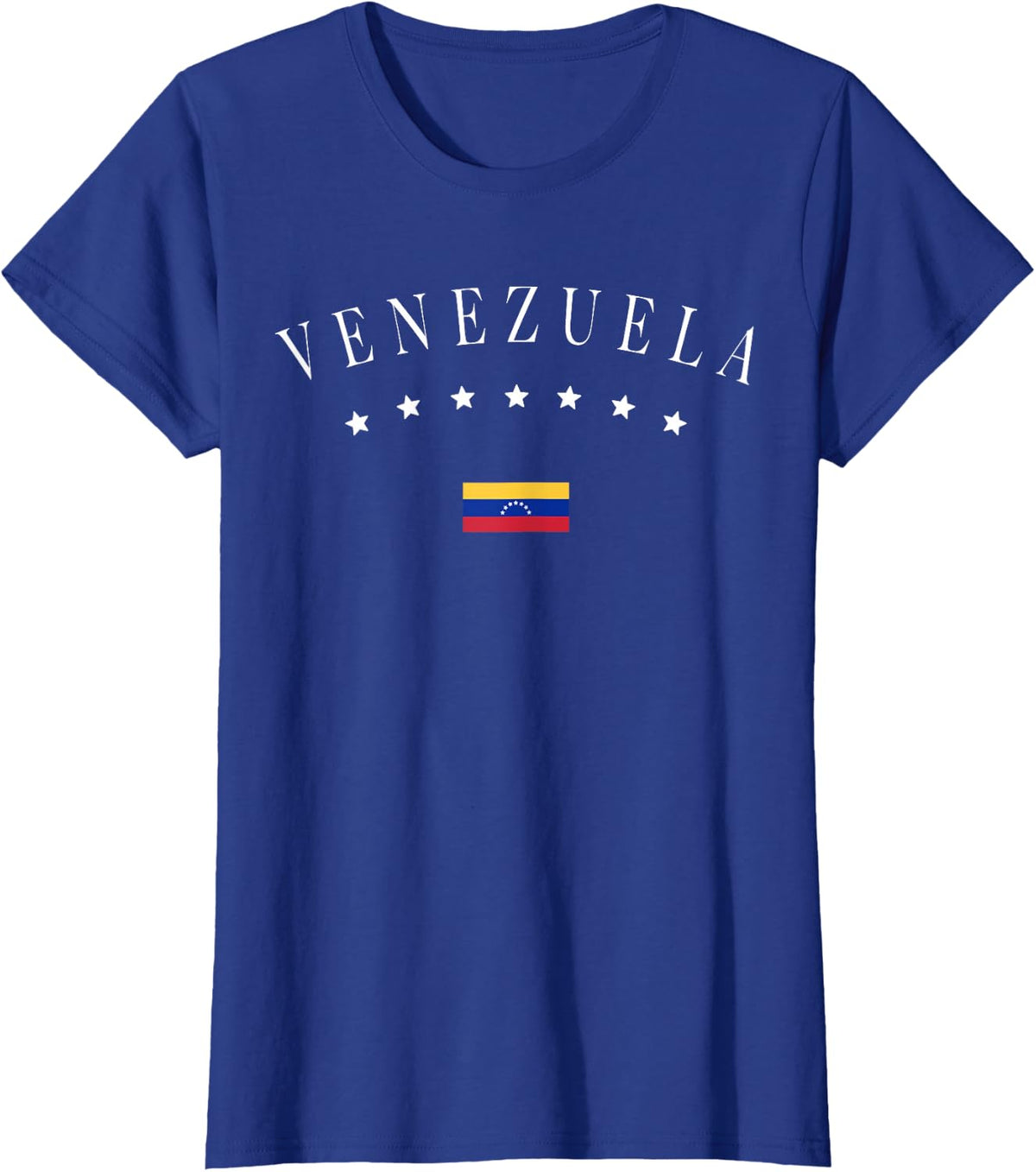Venezuela T-Shirt - Unisex-Adults - Black - Small - Short Sleeve - Classic Fit - Royal Blue