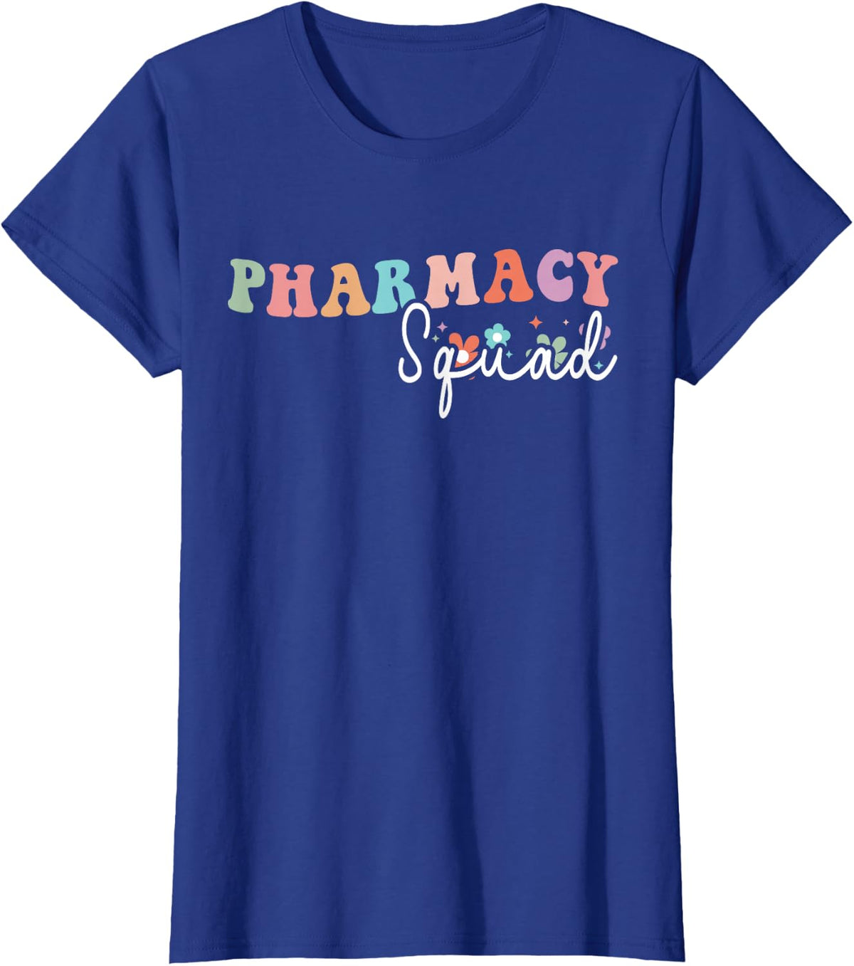 Groovy Pharmacy Squad Tech Pharmacist Crew T-Shirt - Royal Blue