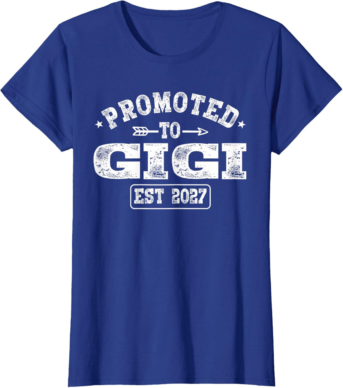 Promoted to Gigi Est 2027 Family Matching T-Shirt - Royal Blue