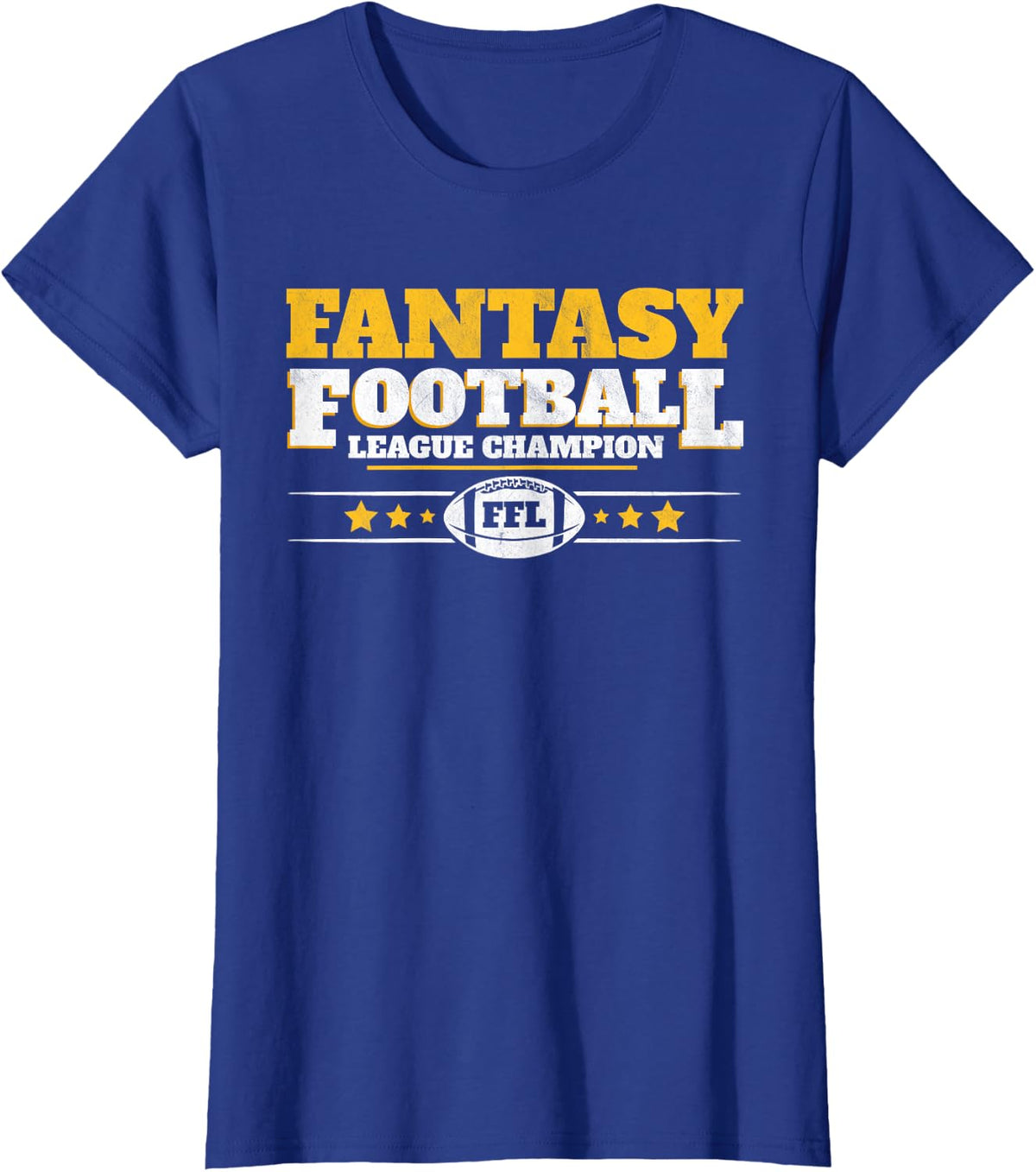 Fantasy Football League Champion Champ Trophy Commissioner T-Shirt - Royal Blue