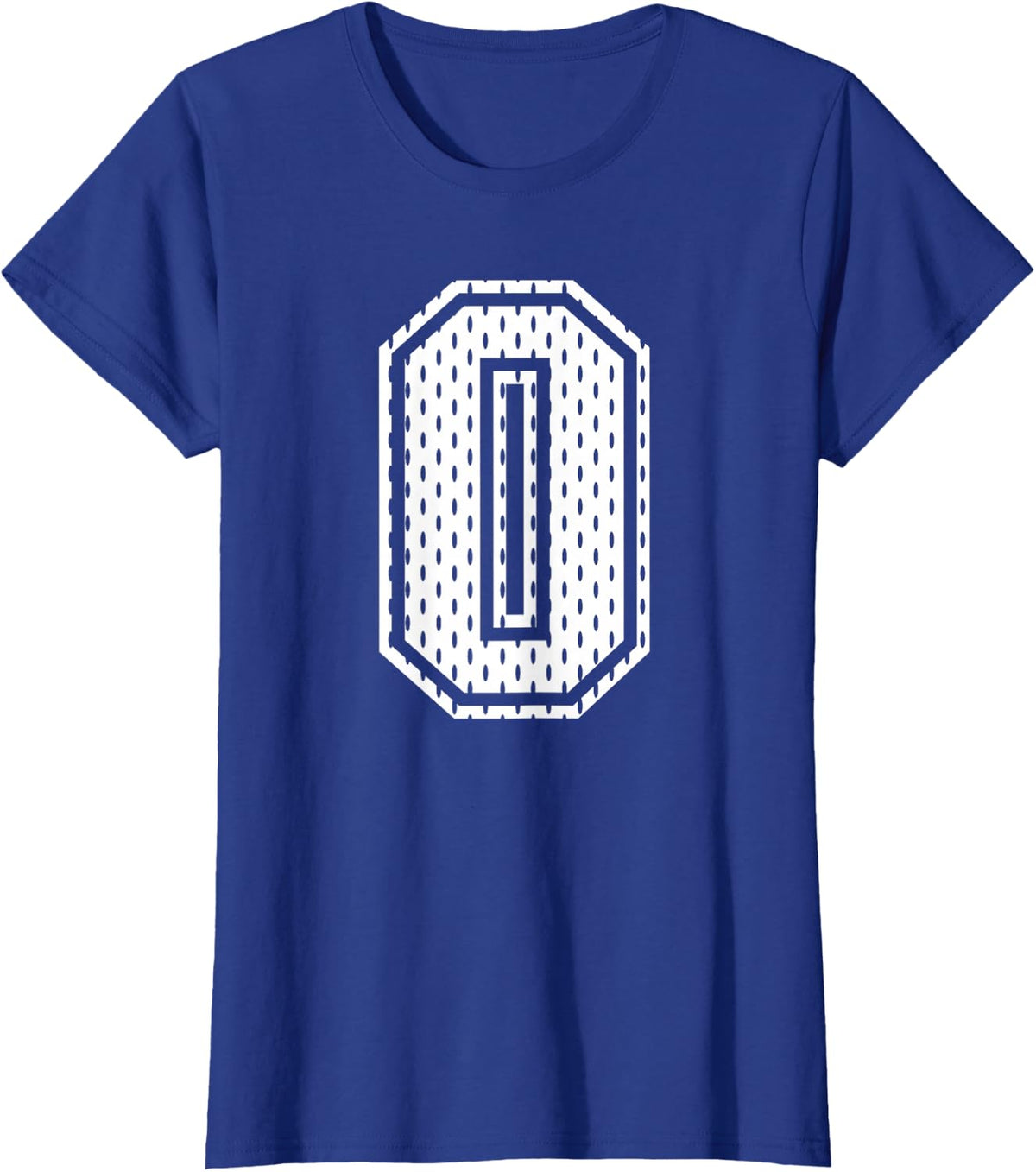 White Number 0 Sports Fan #0 Jersey Shirt Team Player T-Shirt - Royal Blue