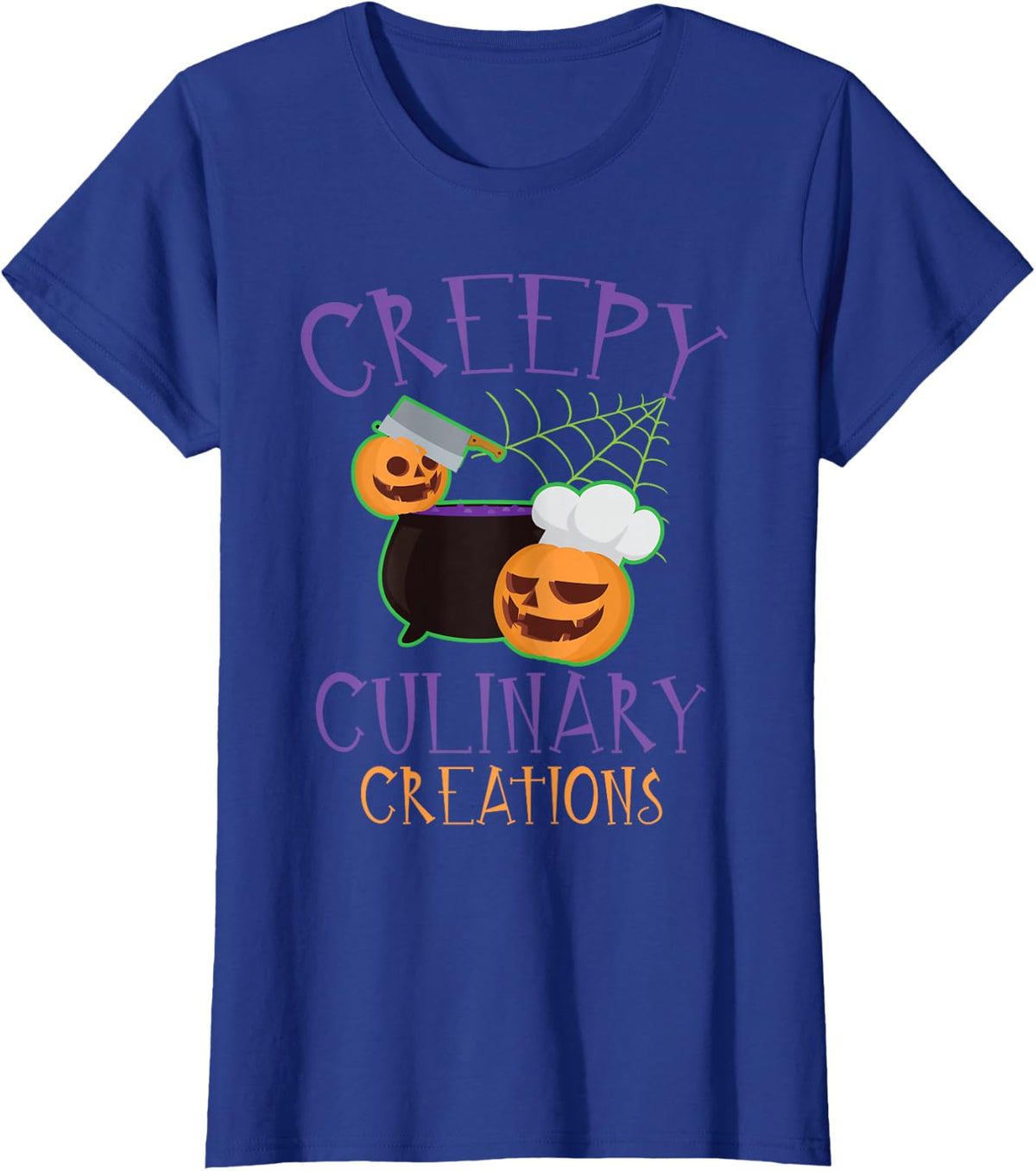 Creepy Culinary Creations Spooky Cooking Chef Halloween T-Shirt - Royal Blue