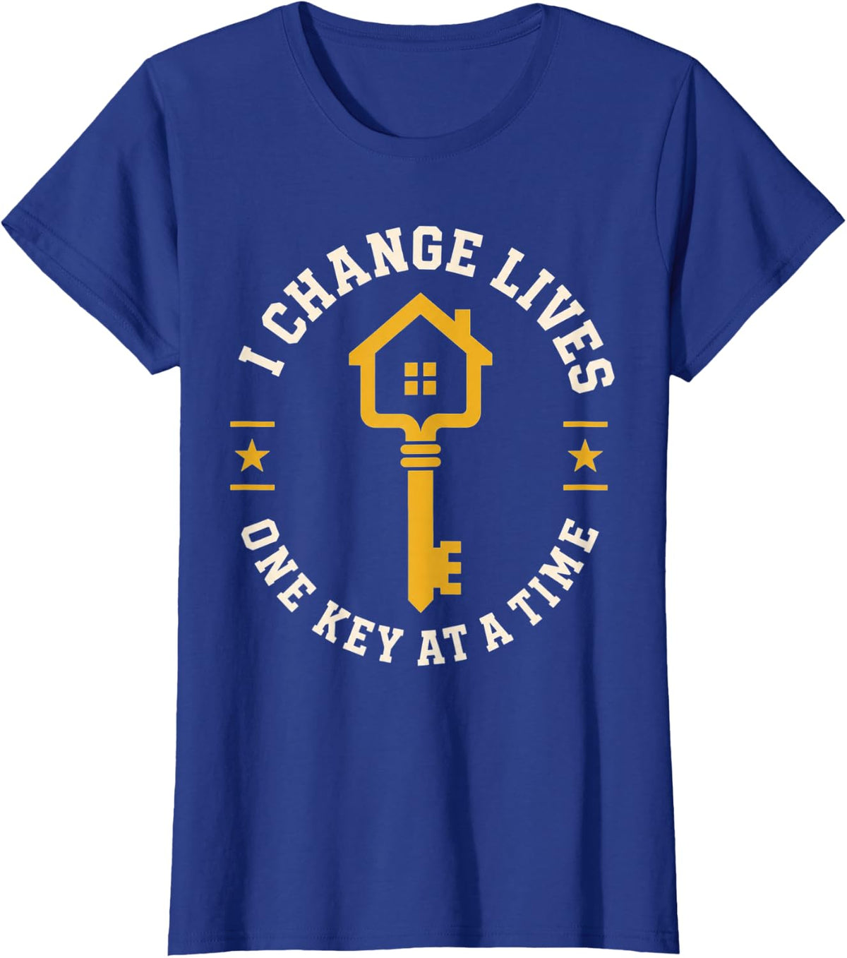 I Change Lives One Key At A Time Realtor Real Estate Agent T-Shirt - Royal Blue